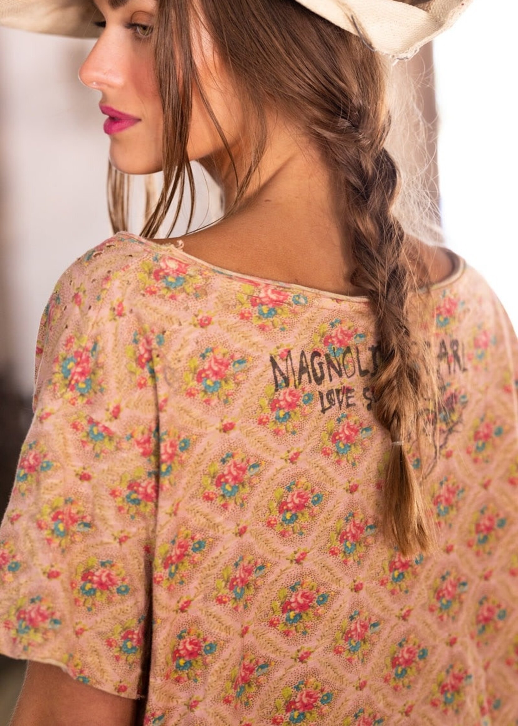 Magnolia Pearl Floral Tee Top 2098 Erma OS