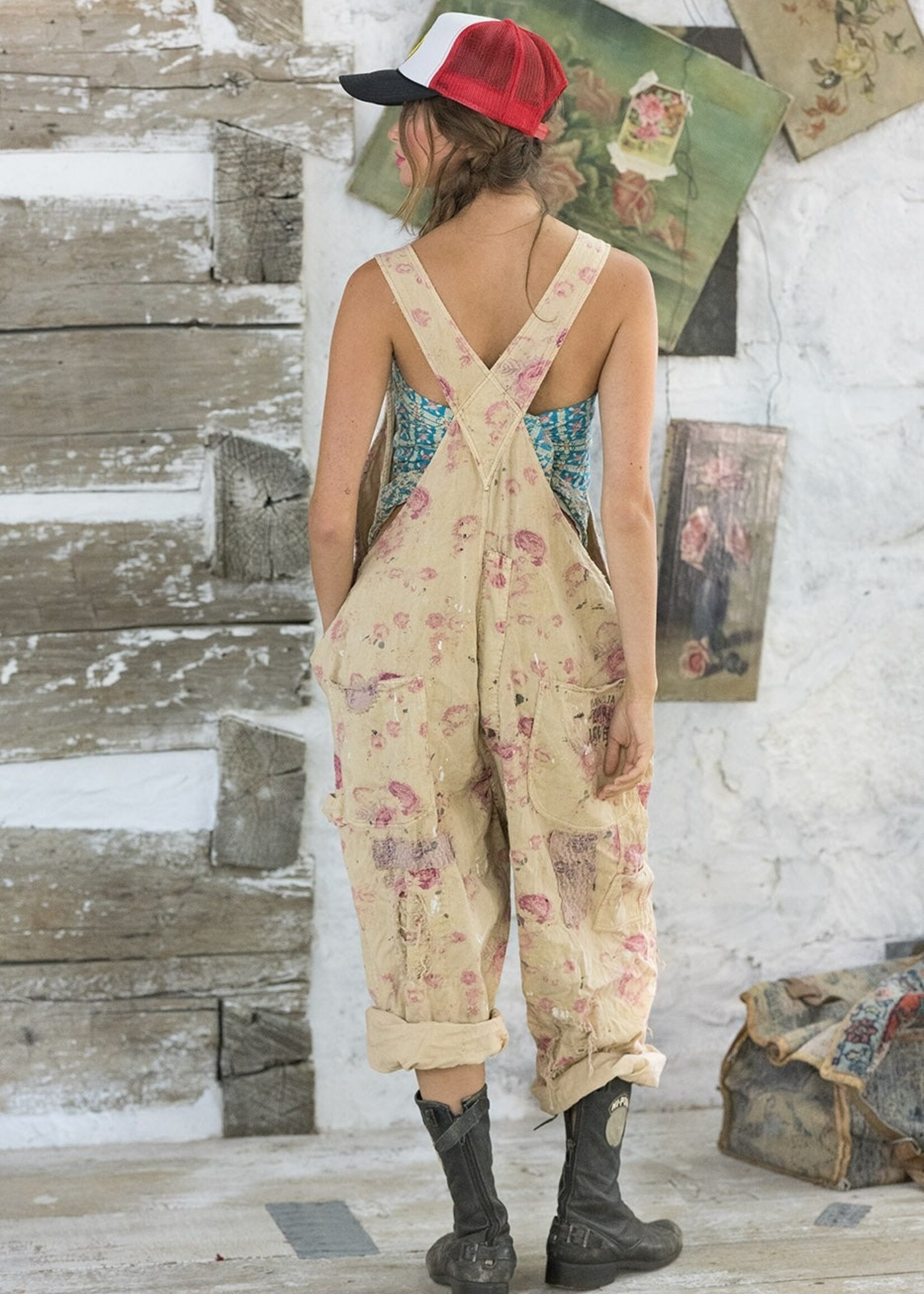 Magnolia Pearl Floral Print Love Overalls 060 Orchid Bloom