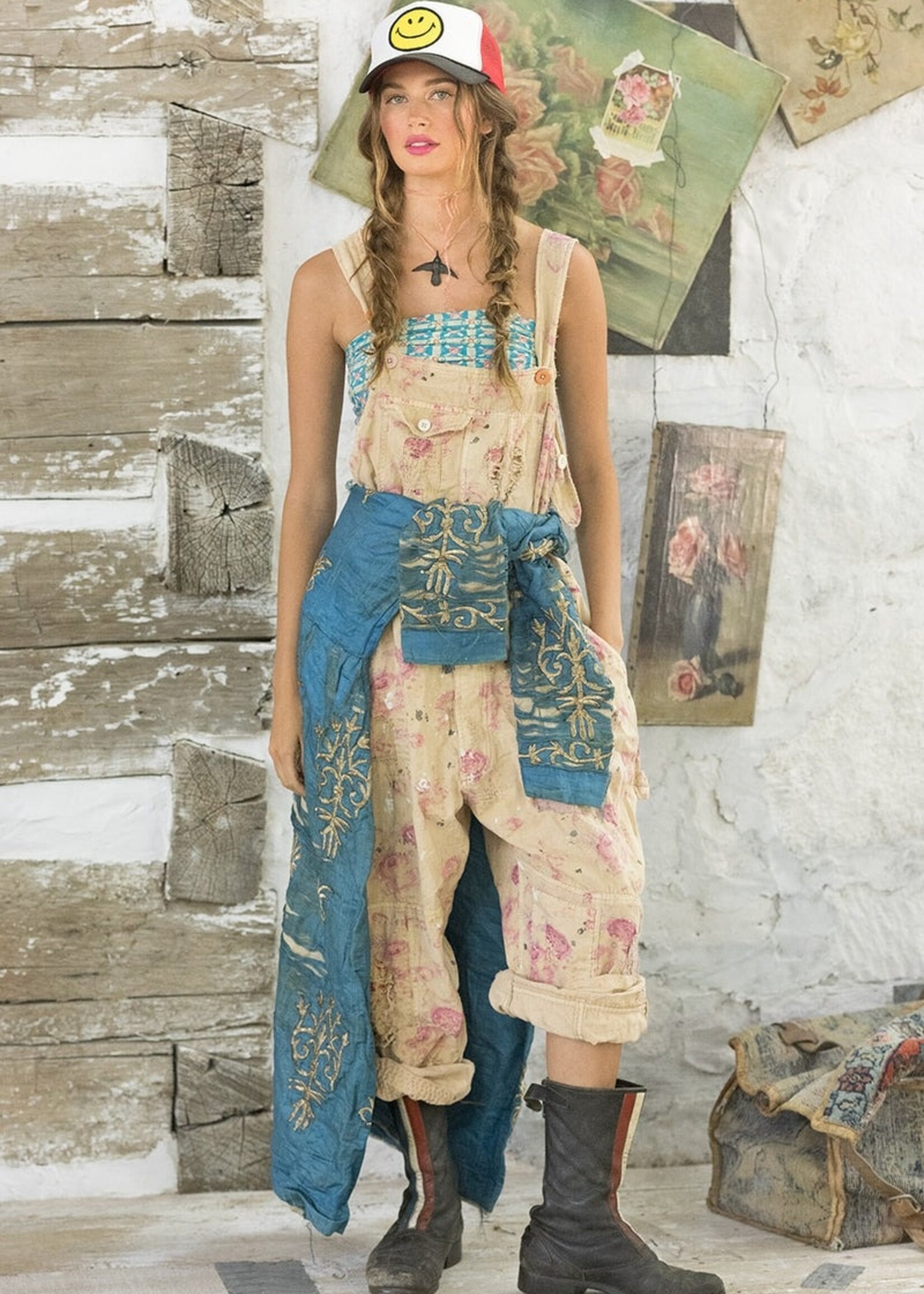 Magnolia Pearl Floral Print Love Overalls 060 Orchid Bloom