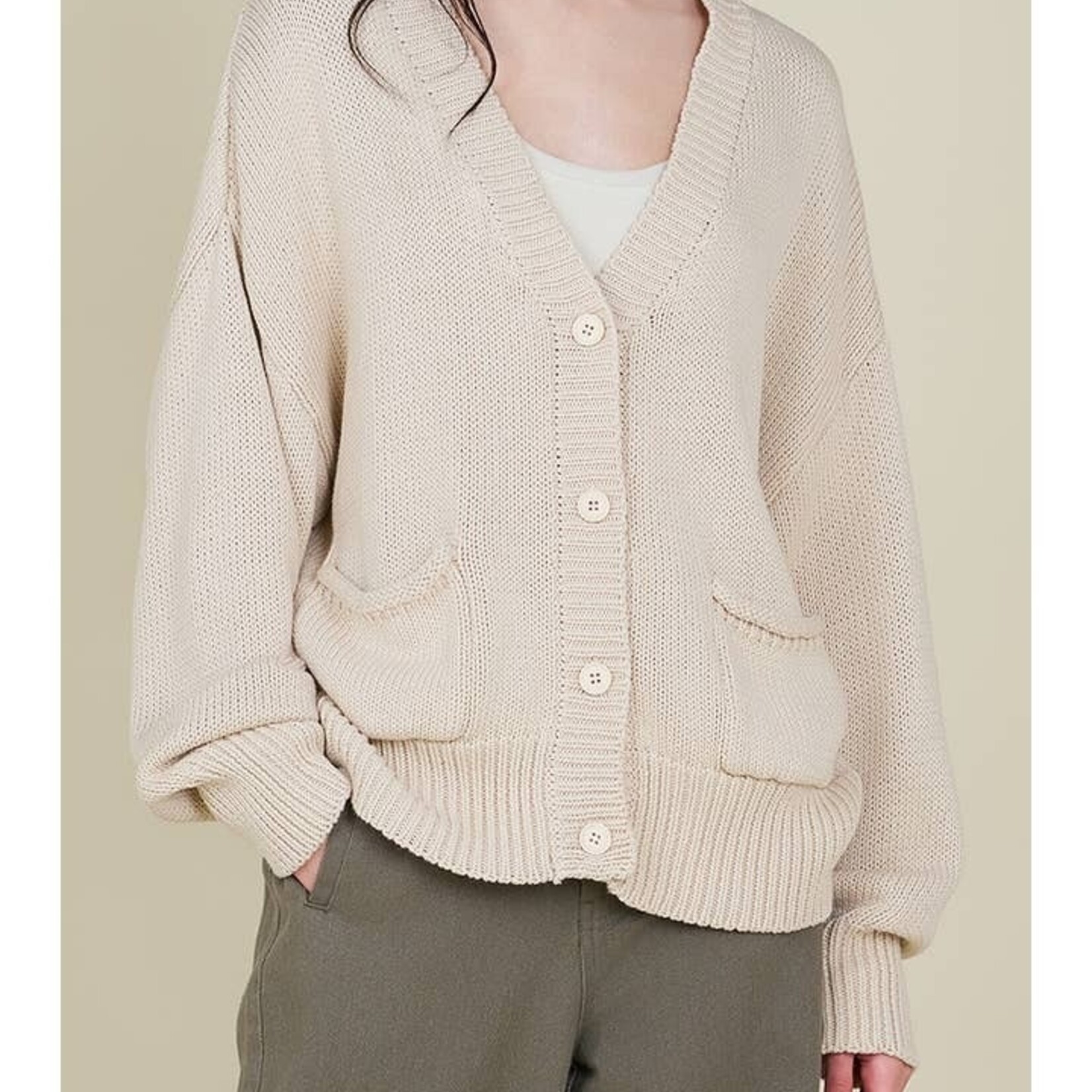 Cream cardigan knit 2025