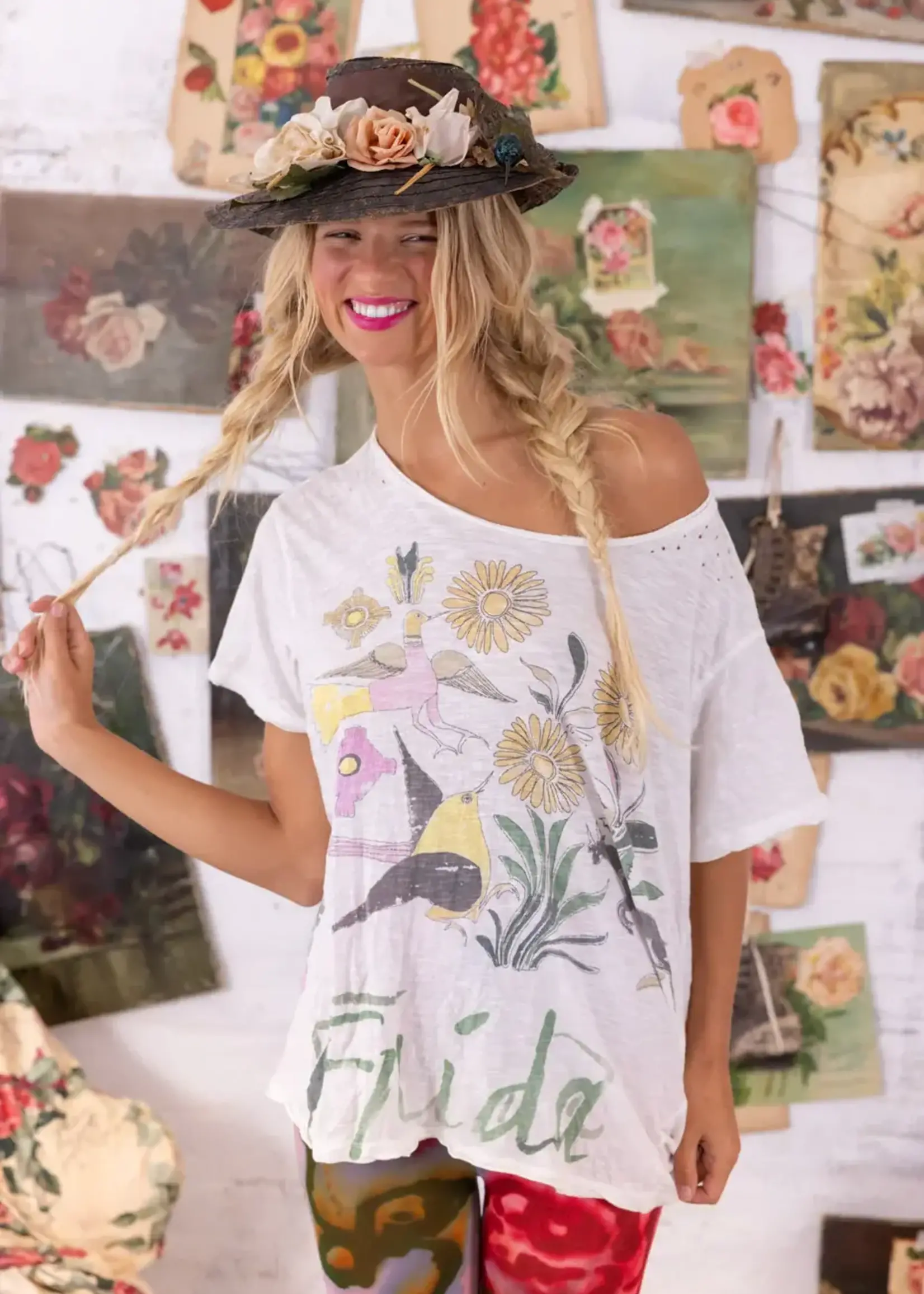 Magnolia Pearl Flight Flowers Frida Tee Top 2131 True One Size
