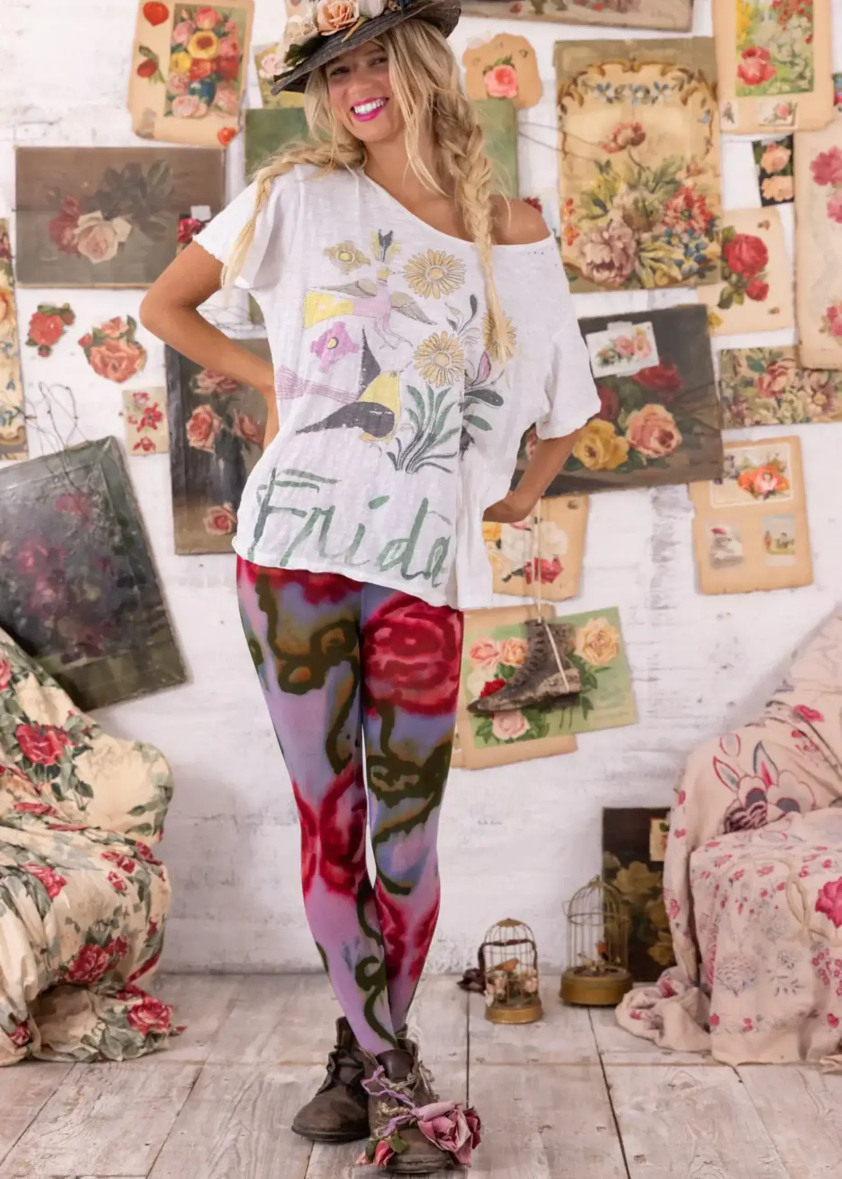 Magnolia Pearl Flight Flowers Frida Tee Top 2131 True One Size