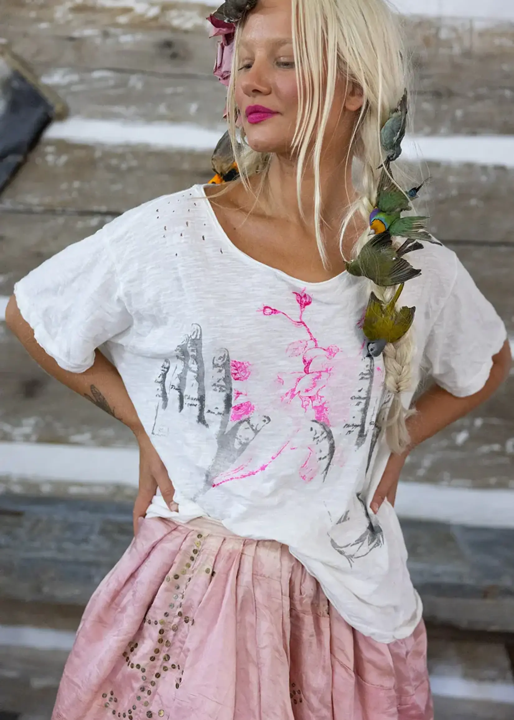 Magnolia Pearl Art of Palm Tee Top 2125 True One Size