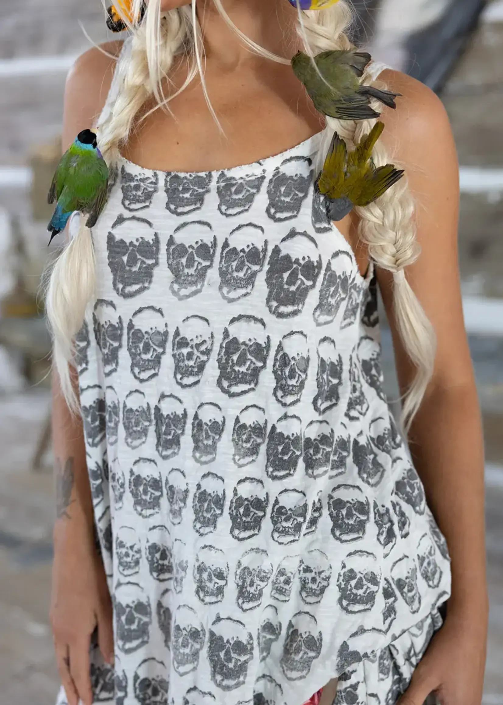Magnolia Pearl Skulls Lana Tank Dress 1235 Muertos One Size