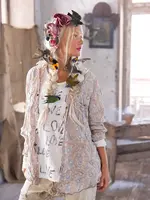 Magnolia Pearl Poplin Collar Boyfriend Shirt Top 943 Floraison One Size