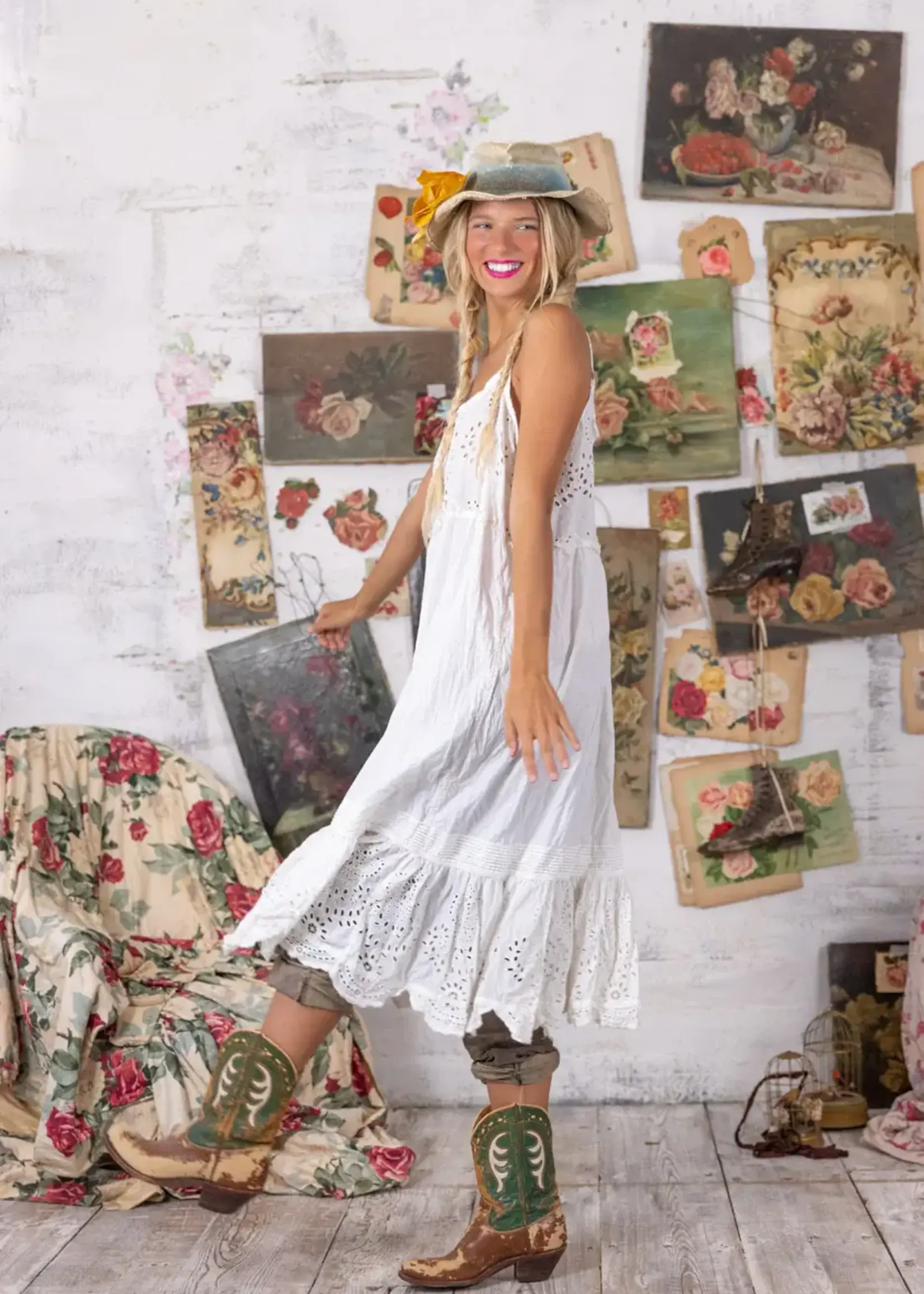 Magnolia Pearl Eyelet Lula Tank Dress 1177 True One Size