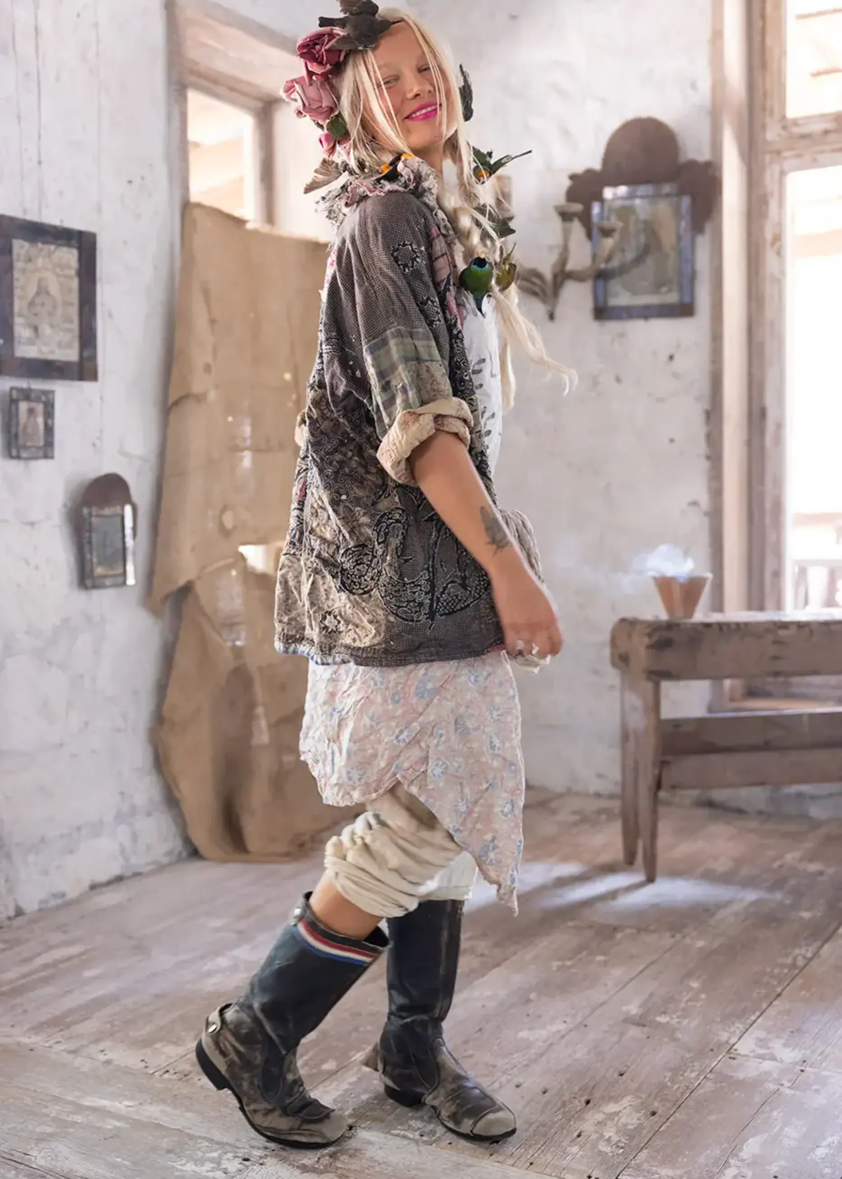 Magnolia Pearl Dragon Julian Kimono Jacket 1077 Raven One Size