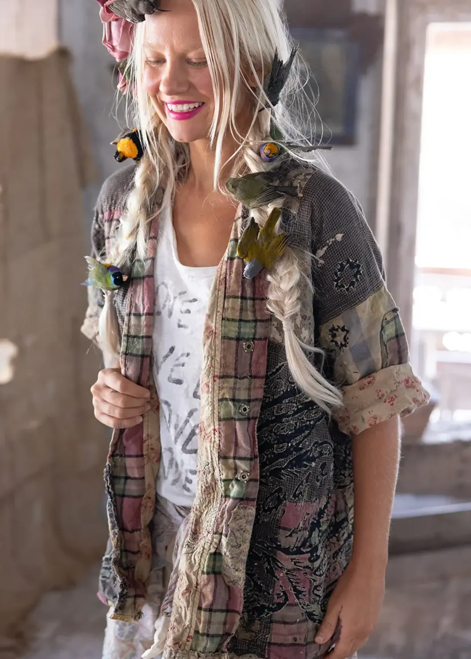 Magnolia Pearl Dragon Julian Kimono Jacket 1077 Raven One Size