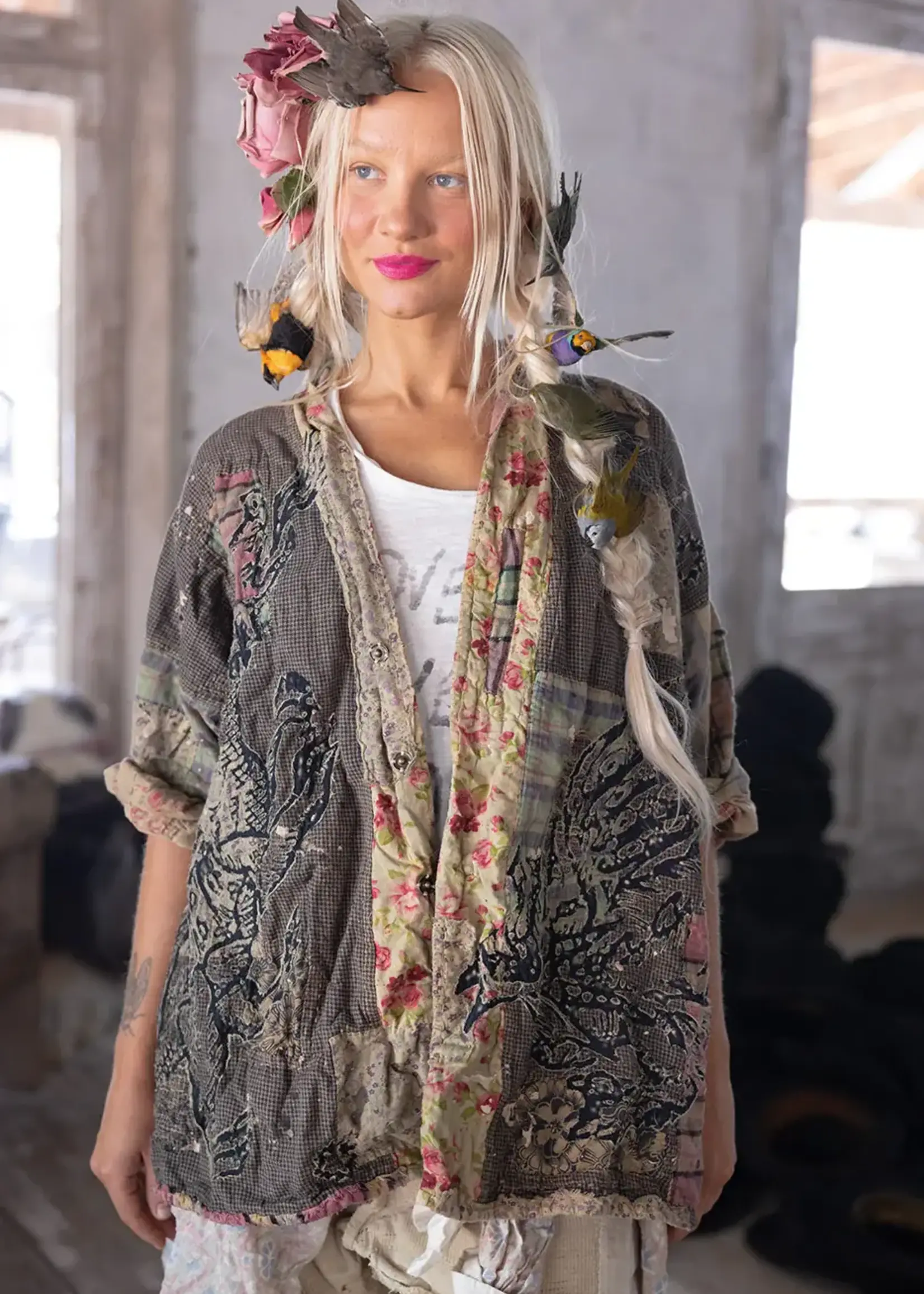 Magnolia Pearl Dragon Julian Kimono Jacket 1077 Raven One Size