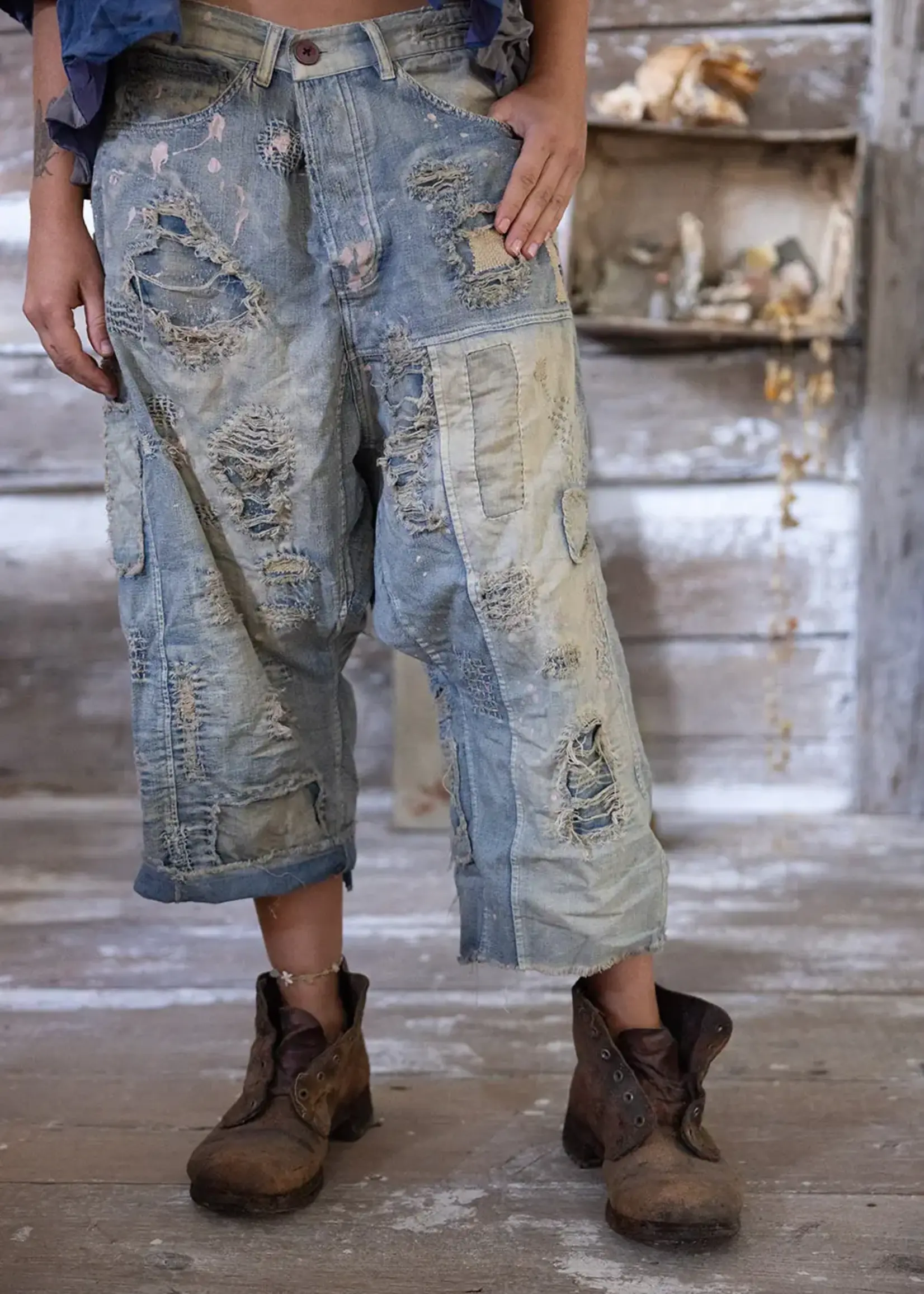 Magnolia Pearl Yosemite Denims Washed Indigo Pants 774 One Size