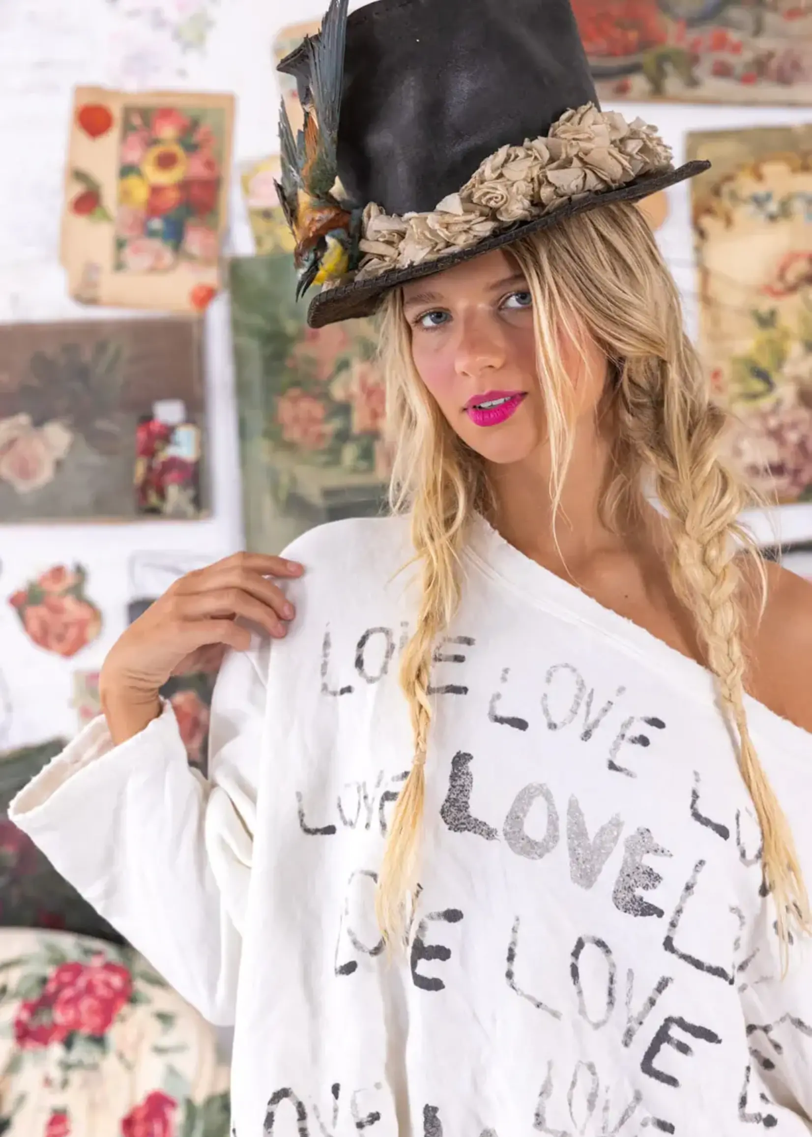 Magnolia Pearl Fleece Love Amor Nago Sweatshirt Top 2155 True