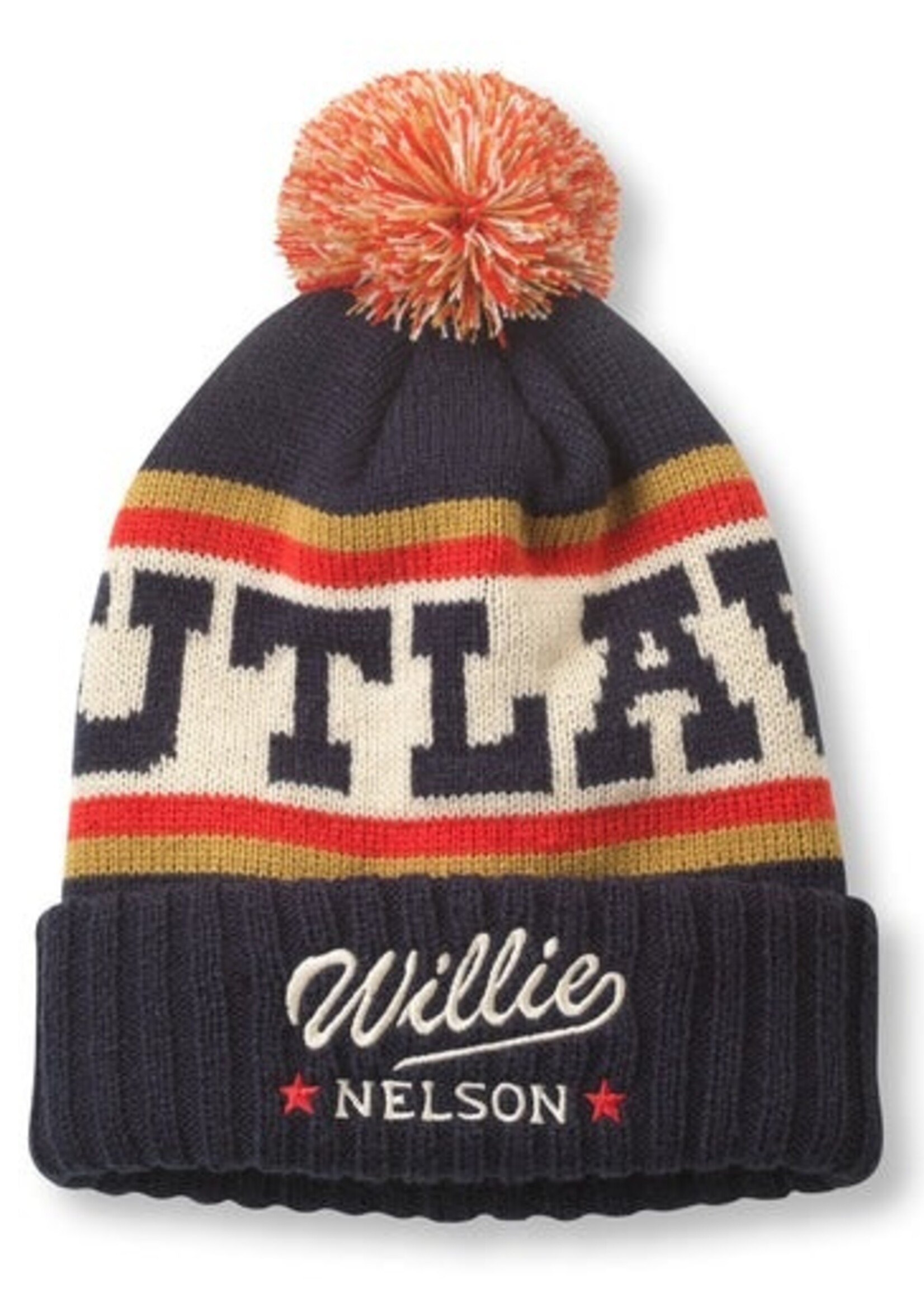 Willie Nelson Outlaw Pom Pom Knit Beanie Hat