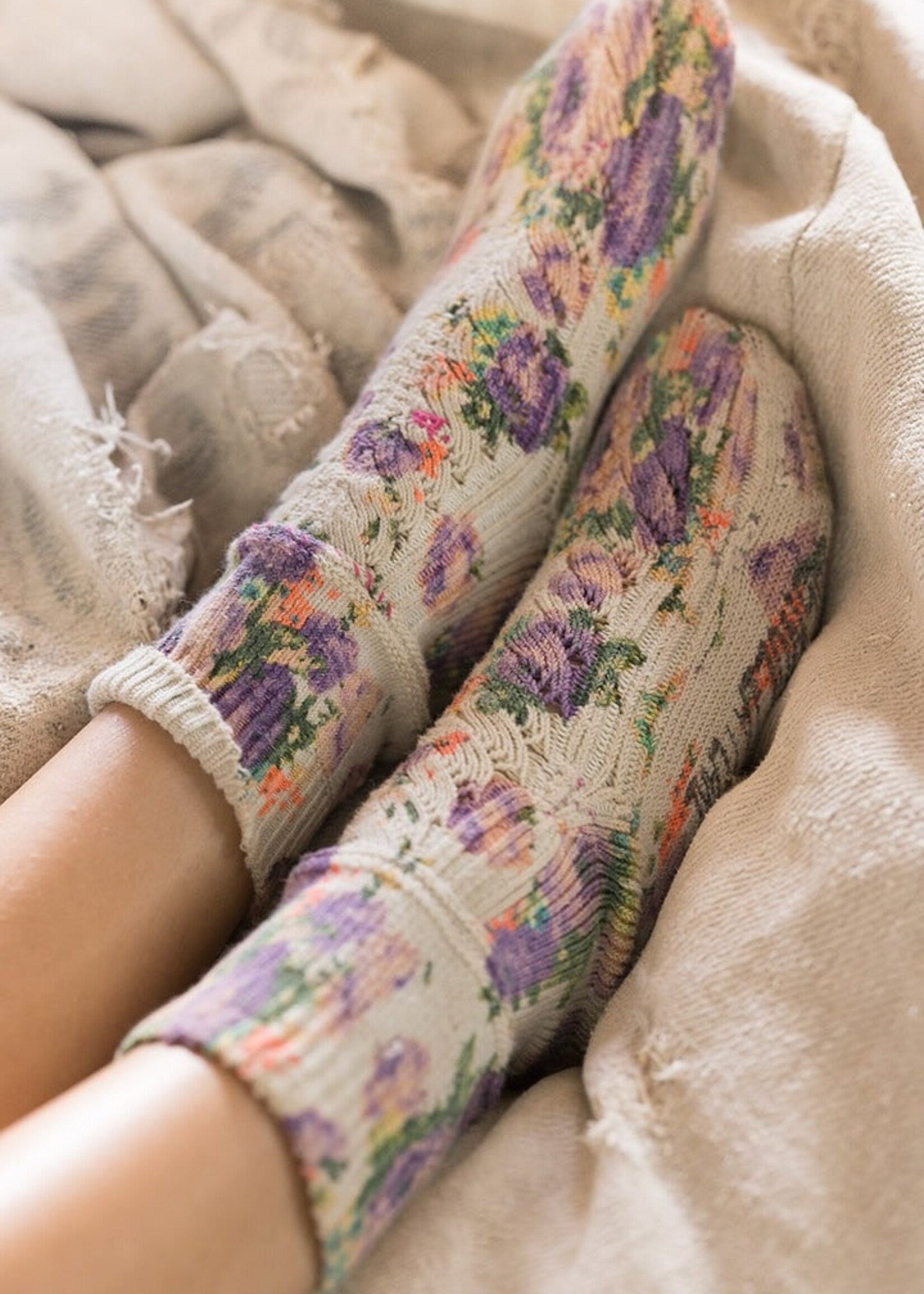 Magnolia Pearl MP Floral Lil Dipper Socks 098 Solene