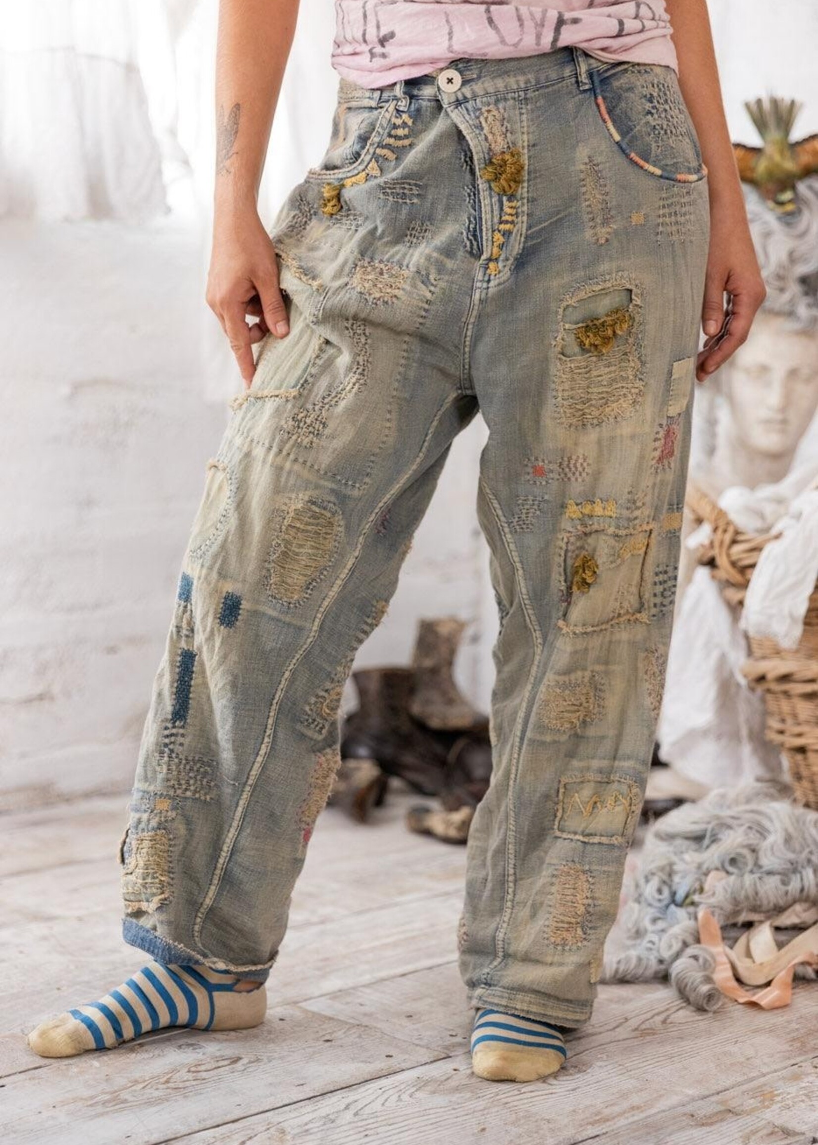 Magnolia Pearl Eva Denims Pants 769 Washed Indigo One Size