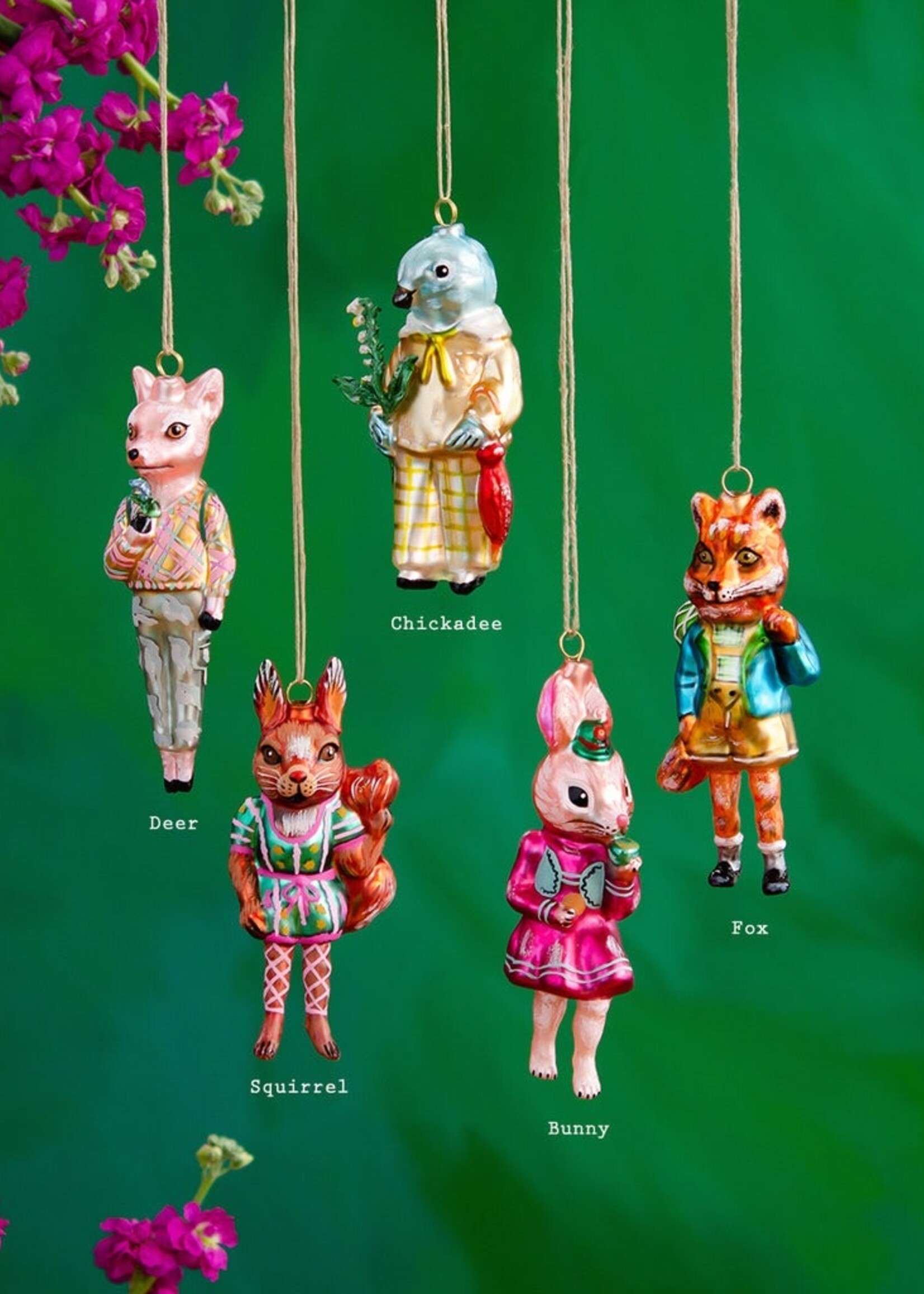 Nathalie Lete Set of Dressed Woodland Animal Ornaments *Limited Special*