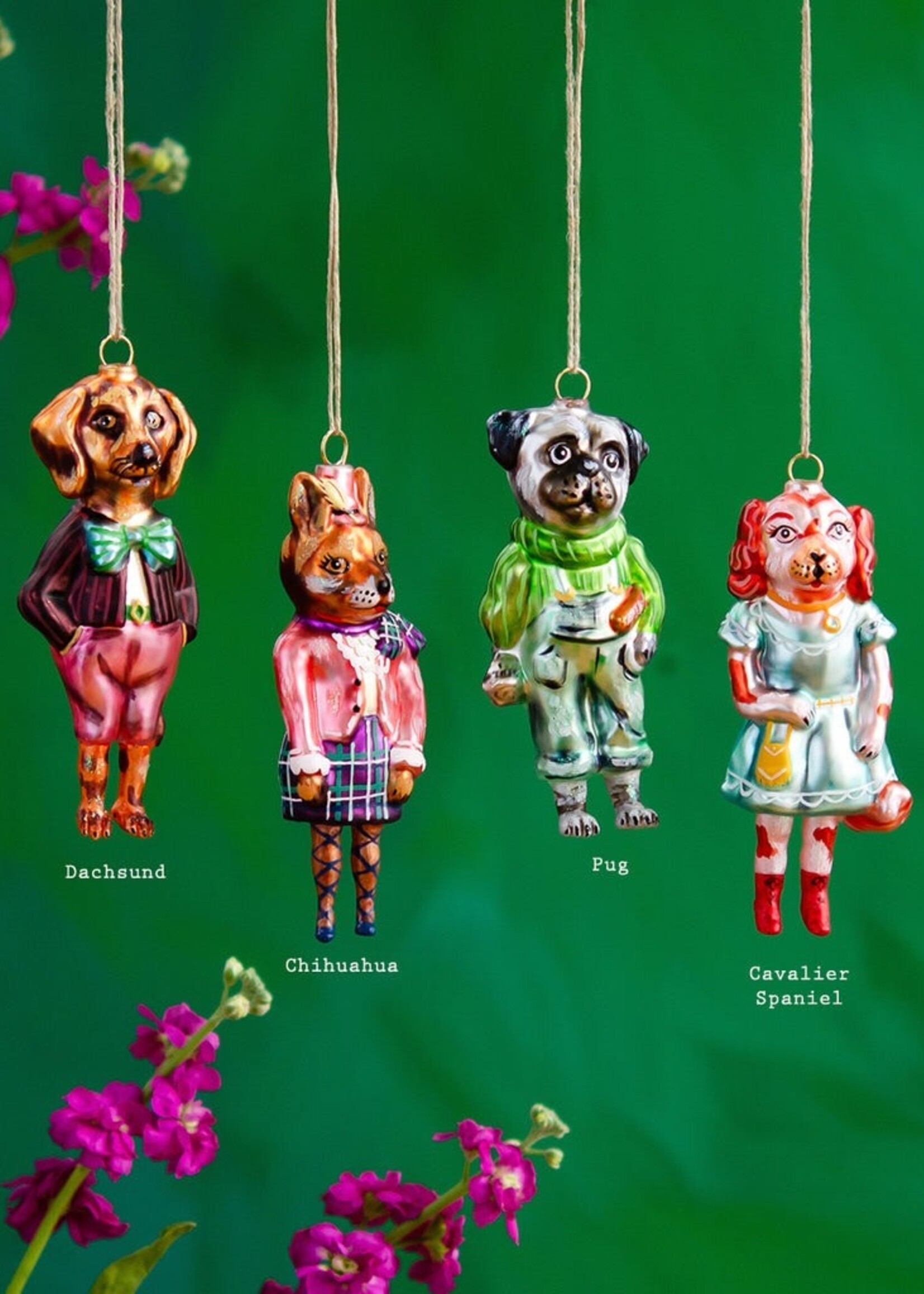 Nathalie Lete Set of Dressed Dog Ornaments *Limited Special*