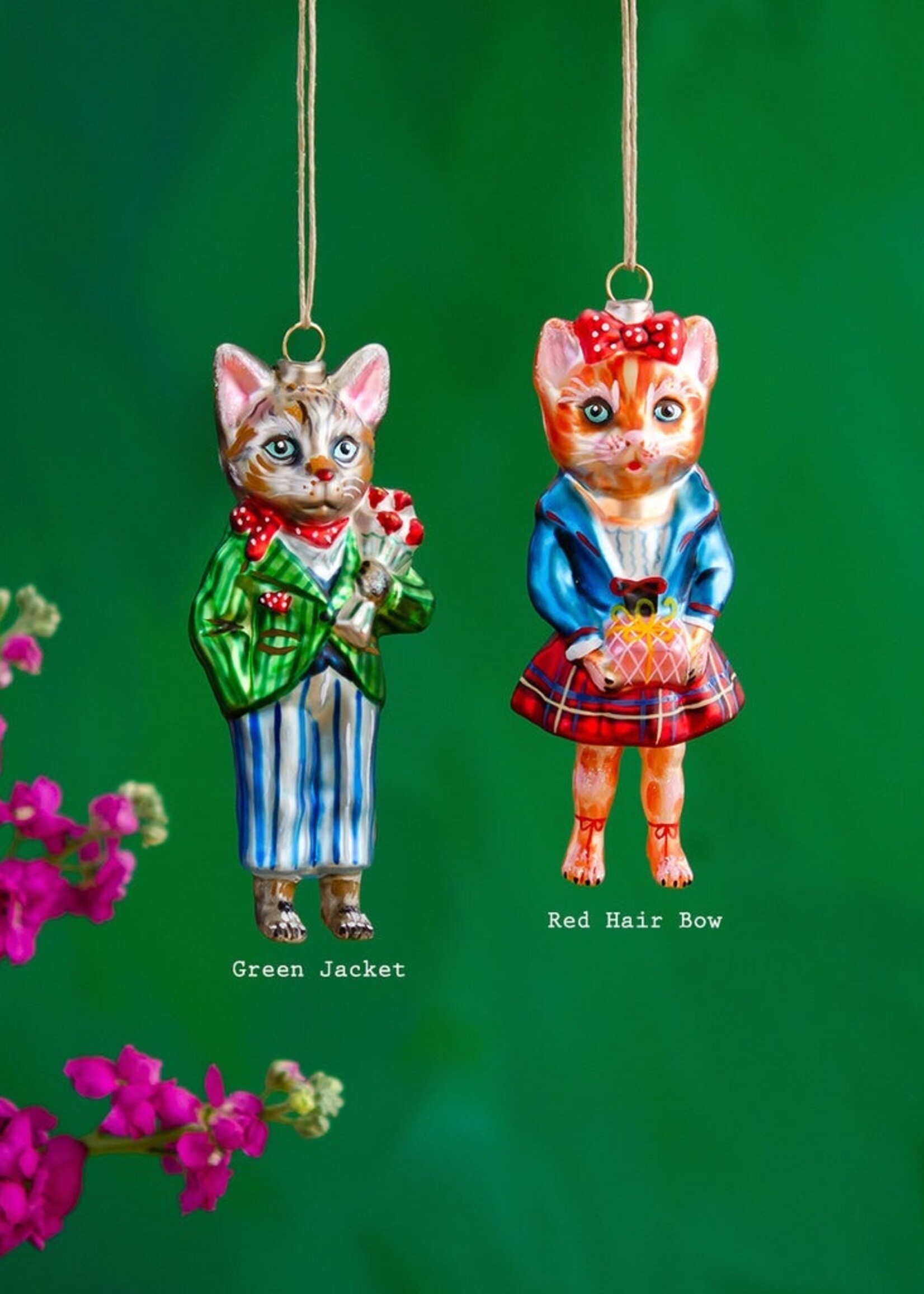 Nathalie Lete Set of Dressed Fancy Feline Cat Ornaments *Limited Special*
