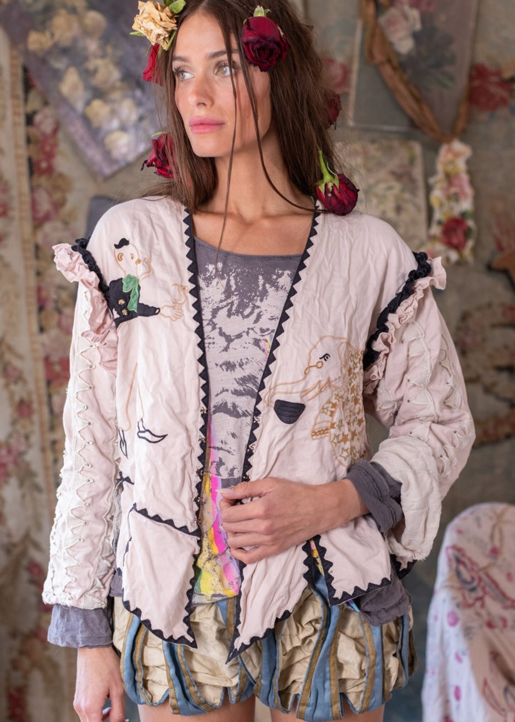 Magnolia Pearl Binky Jacket 488 Cotton Candy One Size