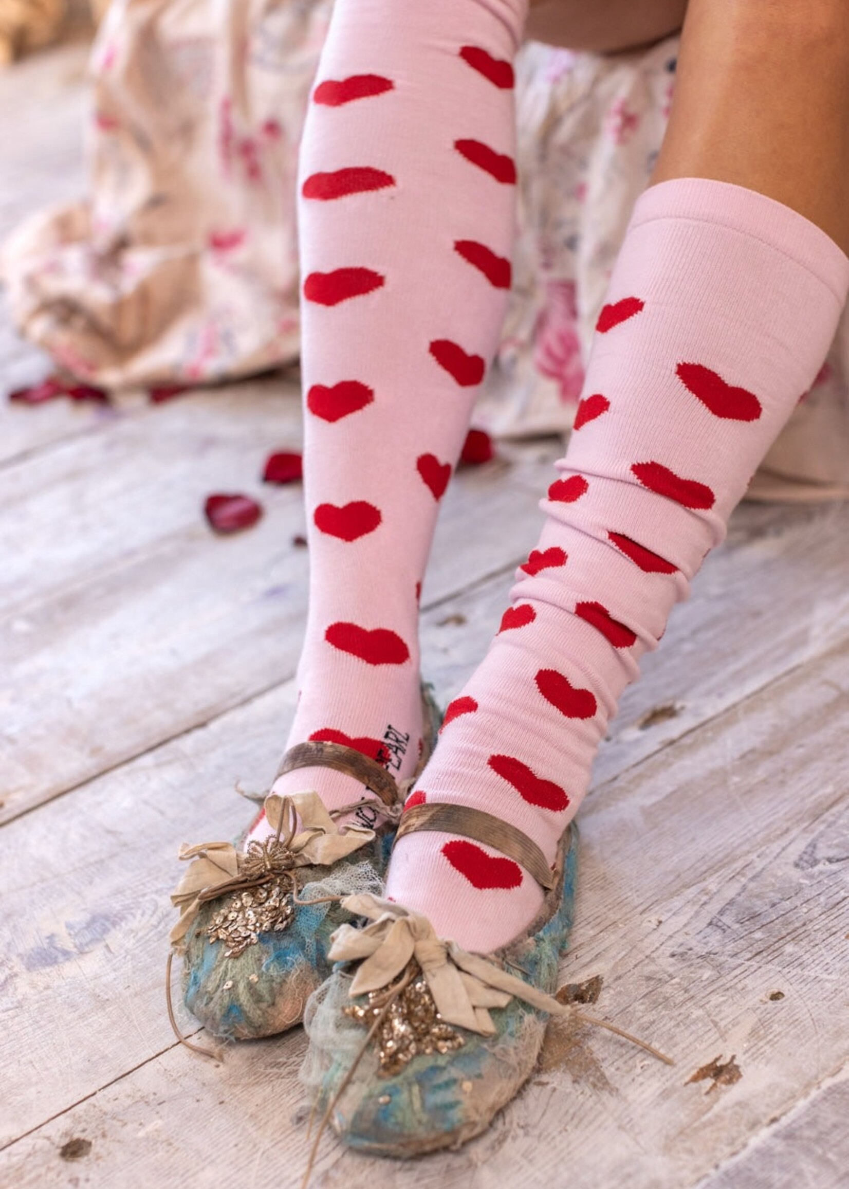Magnolia Pearl Candy Heart OTK Socks 062 Babylove One Size