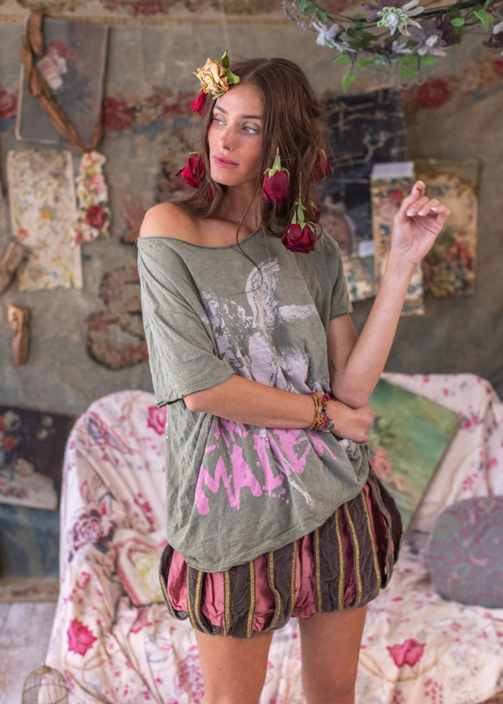 Magnolia Pearl Malibu Cherub Tee Top 2196 Algae One Size