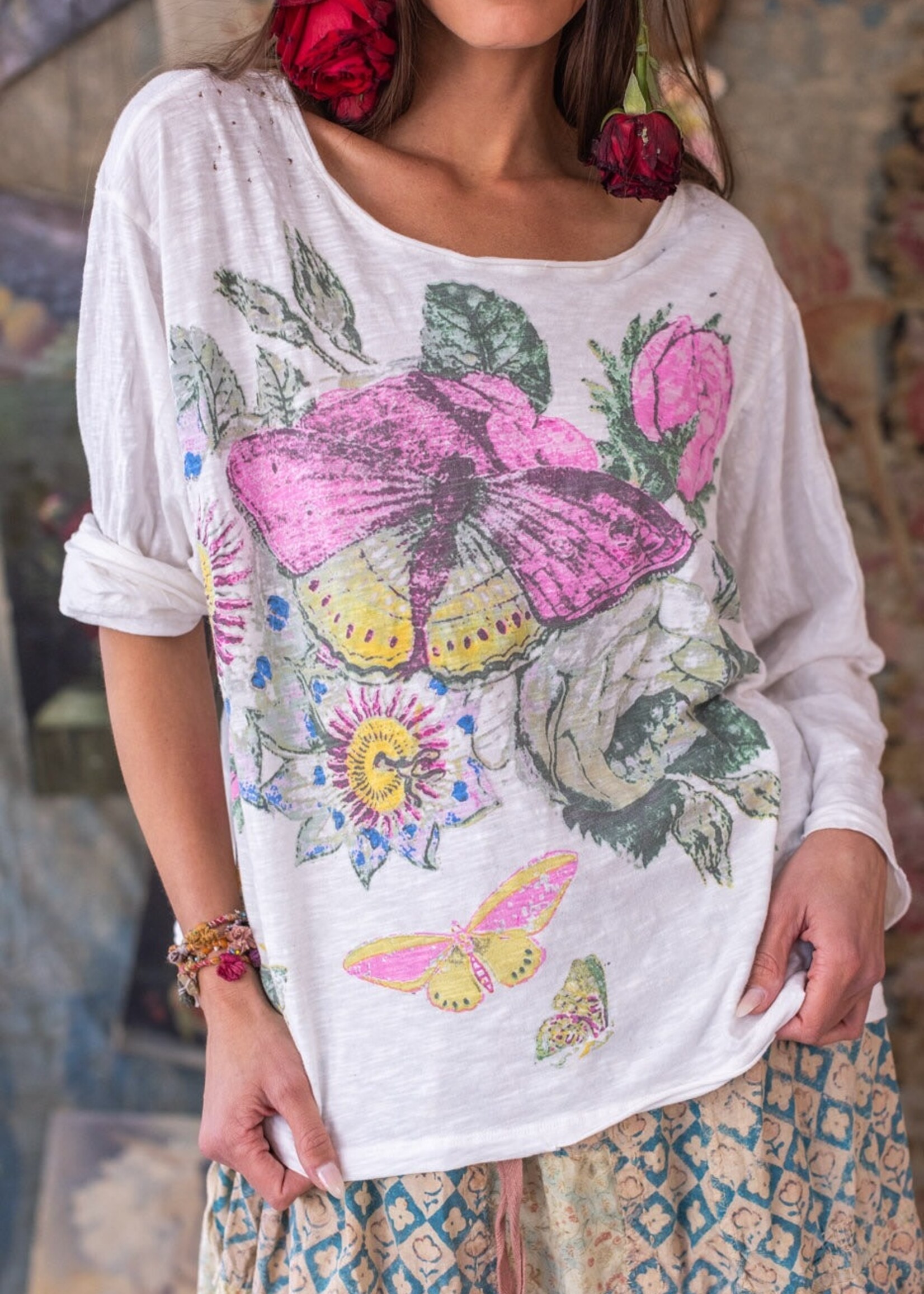 Magnolia Pearl Flor De La Pasion Viggo Tee Top 2238 True One Size