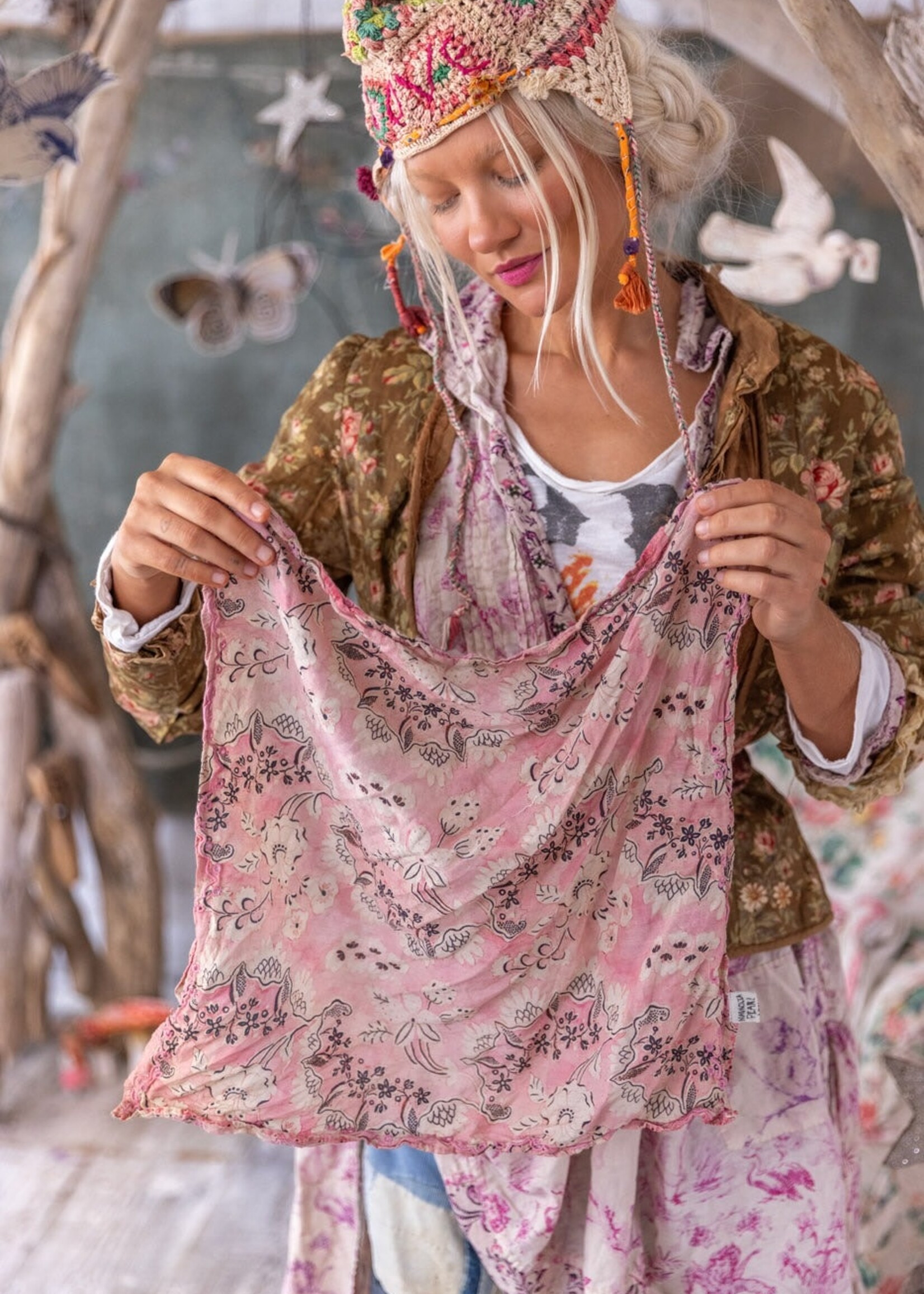 Magnolia Pearl Eyelet Theodora Handkerchief Scarf 210 Sweet Sixteen  OS