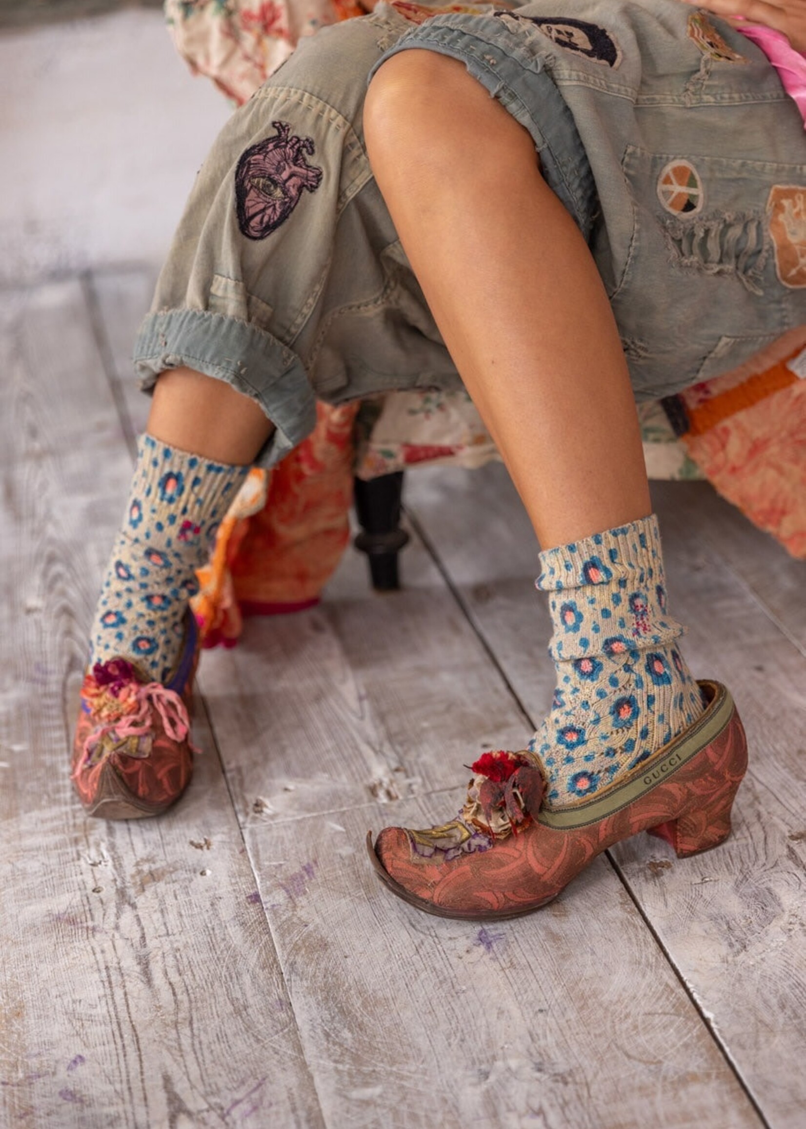 Magnolia Pearl MP Floral Lil Dipper Socks 098 School Girl