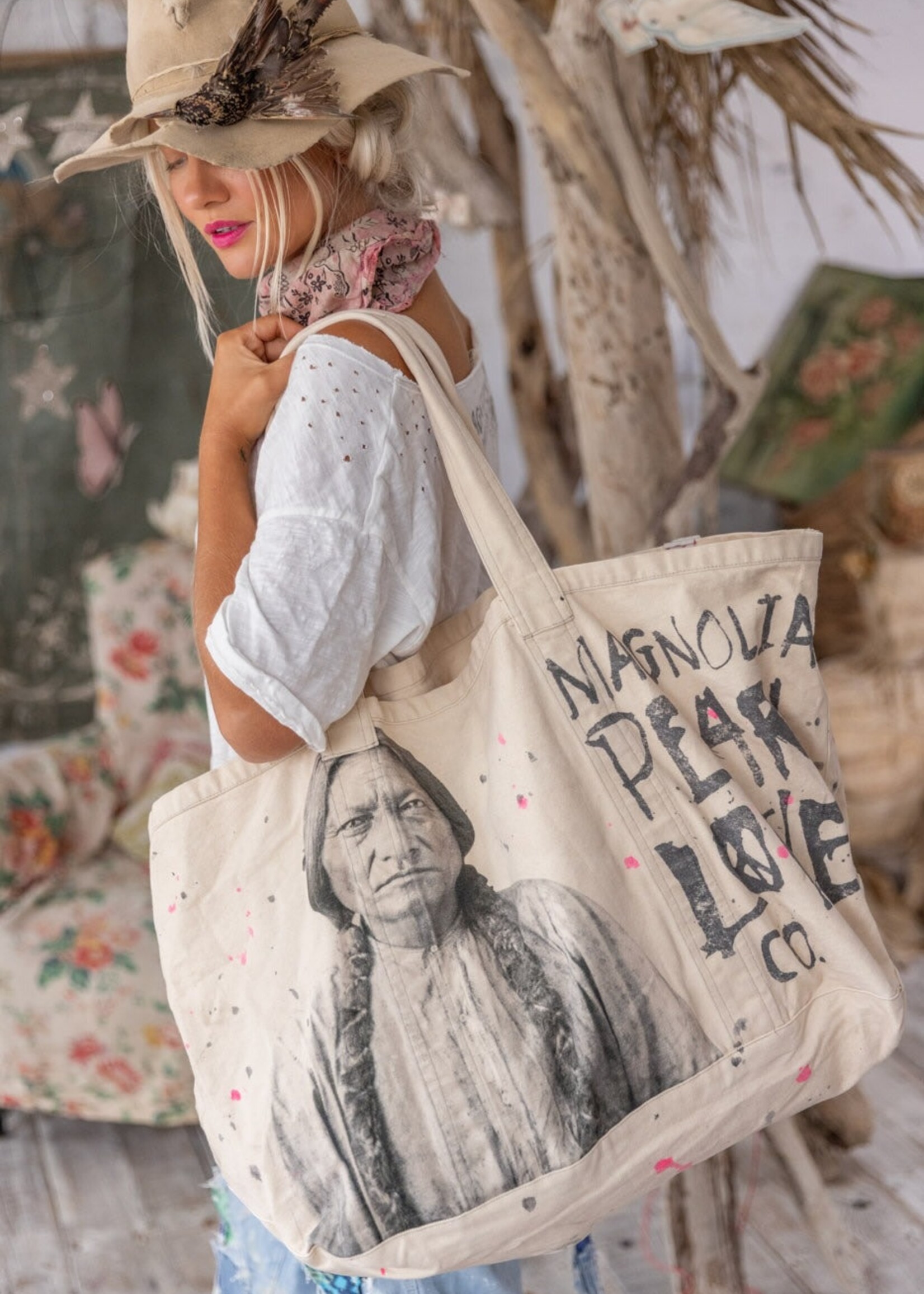Magnolia Pearl MP Sitting Bull Love Co Tote Bag 058 Moonlight