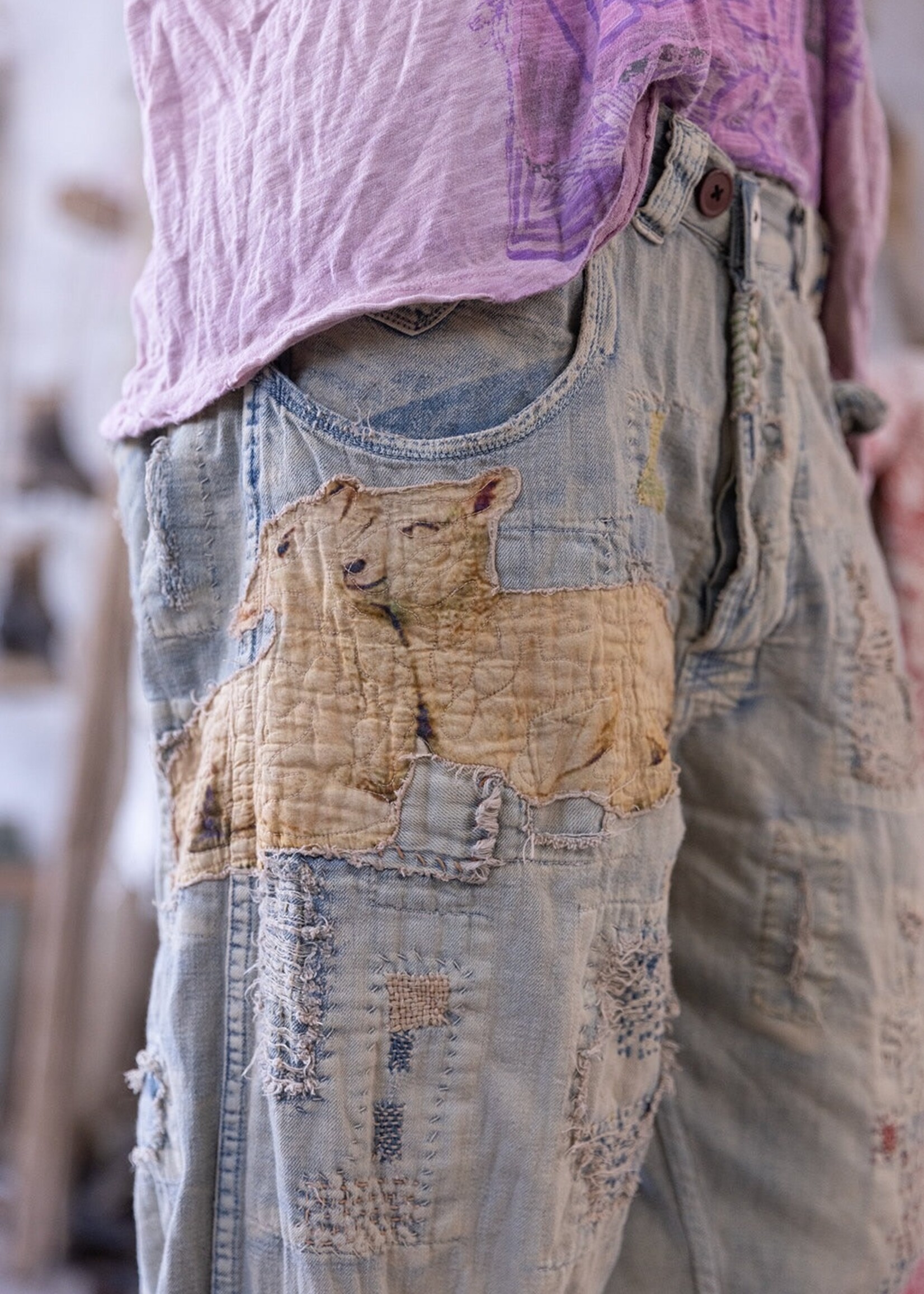 Magnolia Pearl MP Two Lambs Kalle Denims Pants 841 Faded Indigo One Size