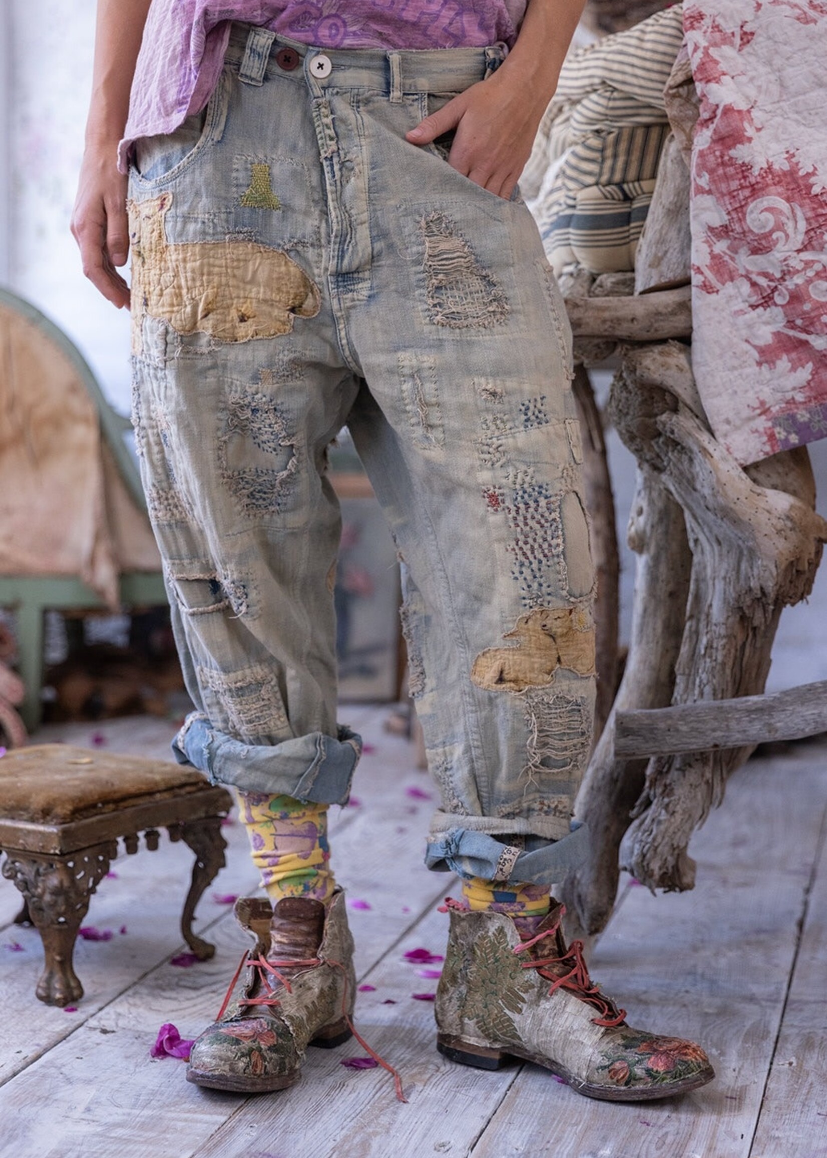 Magnolia Pearl MP Two Lambs Kalle Denims Pants 841 Faded Indigo One Size