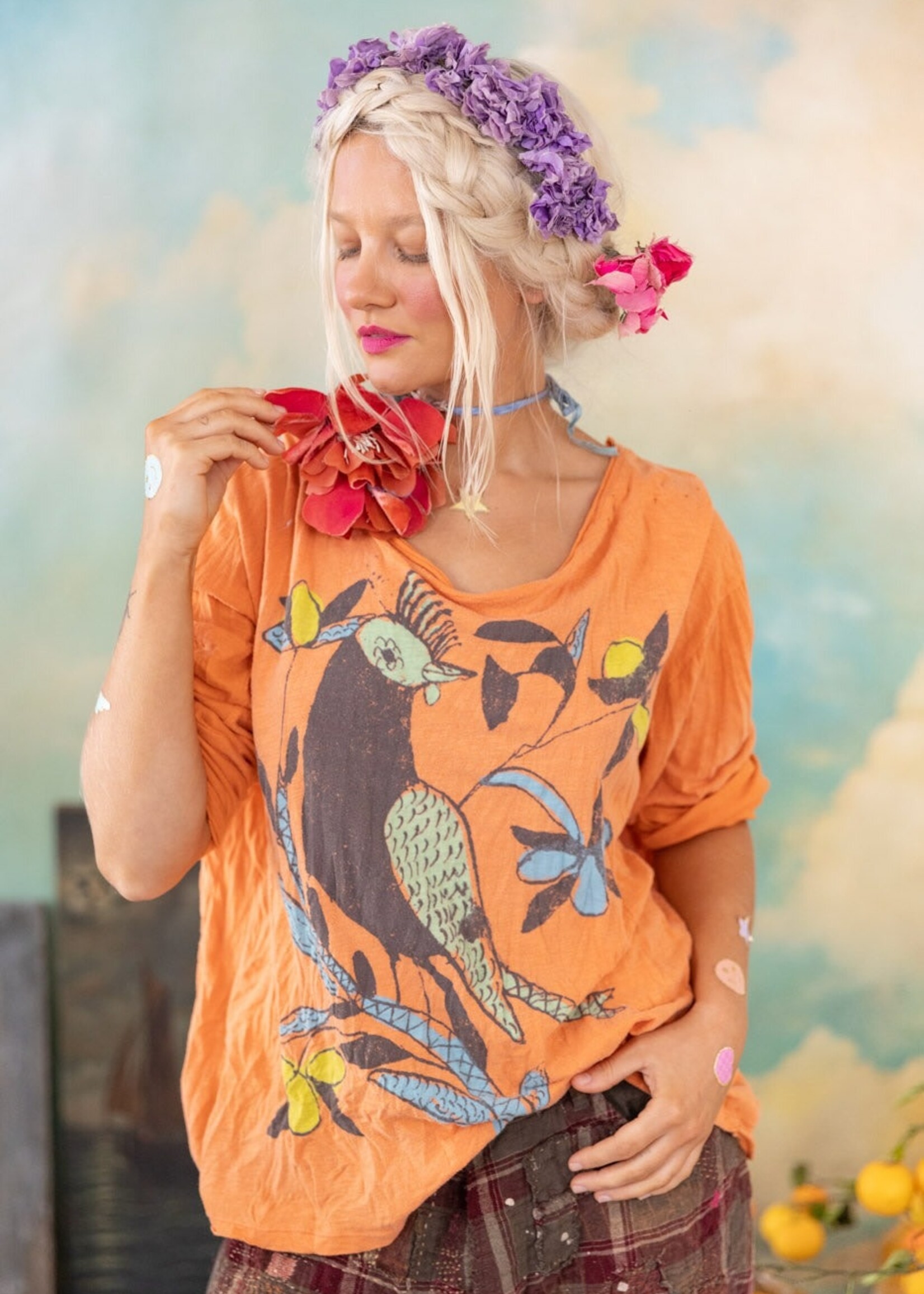Magnolia Pearl Pájaro 1865 Viggo Tee Top 2275 One Size Moon Orange