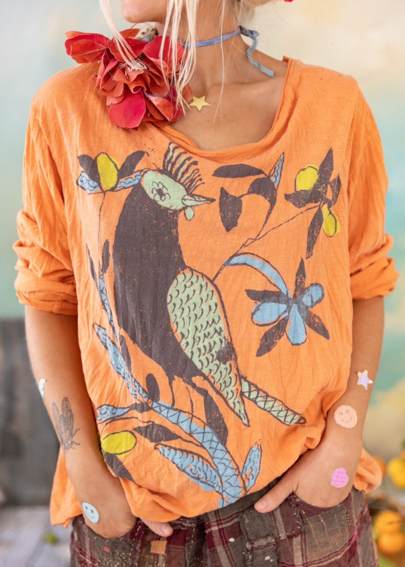 Magnolia Pearl Pájaro 1865 Viggo Tee Top 2275 One Size Moon Orange