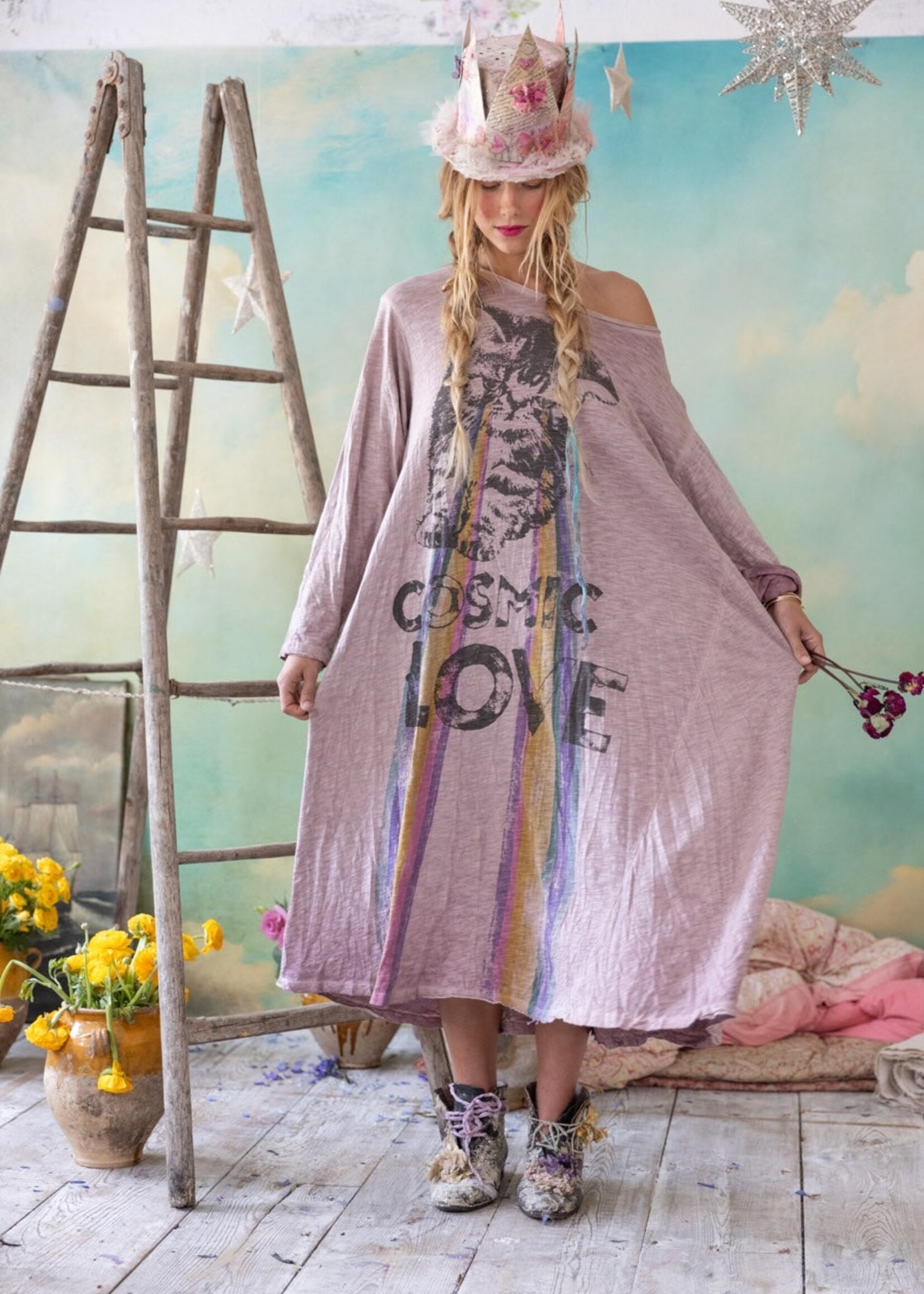 Magnolia Pearl Cosmic Love Viggo Tee Dress 1326 Sunfaded Azalea One Size