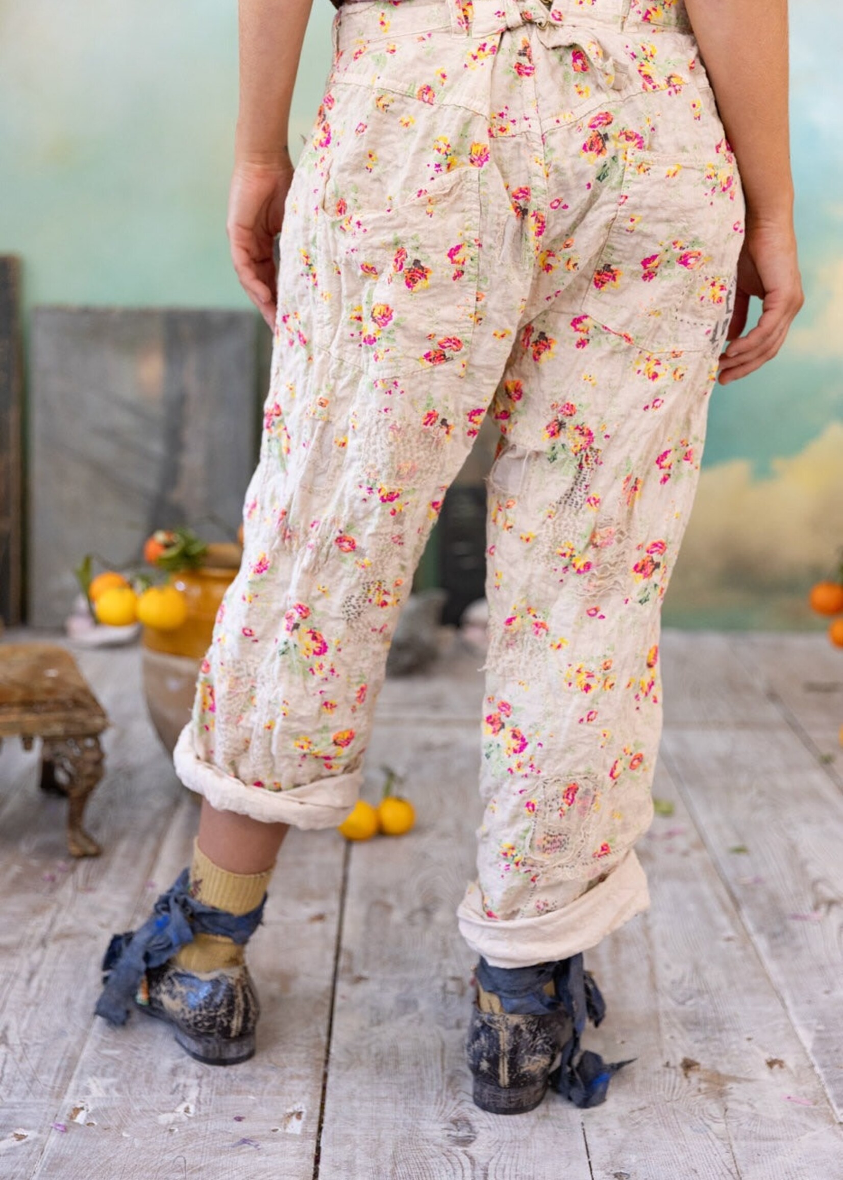 Magnolia Pearl MP Cotton Linen Miner Pants 498 Circus Rose One Size