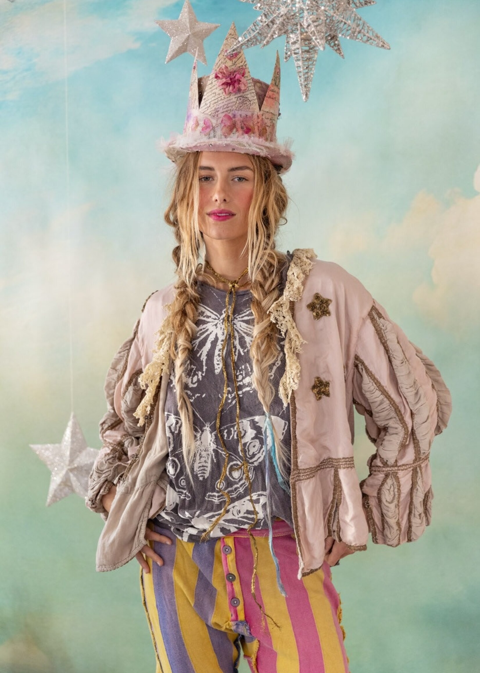 Magnolia Pearl MP Silk Cropped Monique Jacket 452 lilac One Size