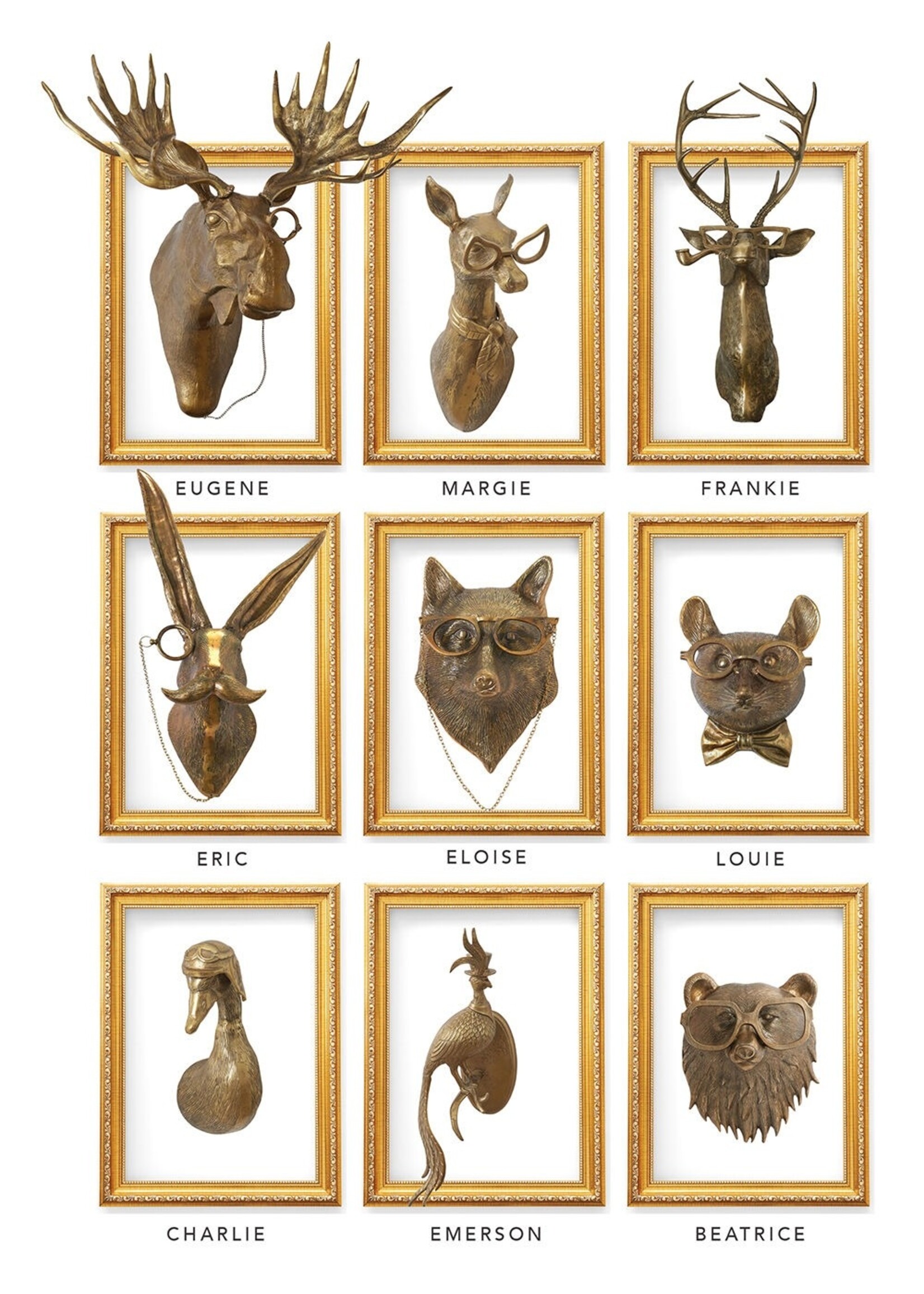 E+E Rabbit w/glasses moustache "Eric" wall mount