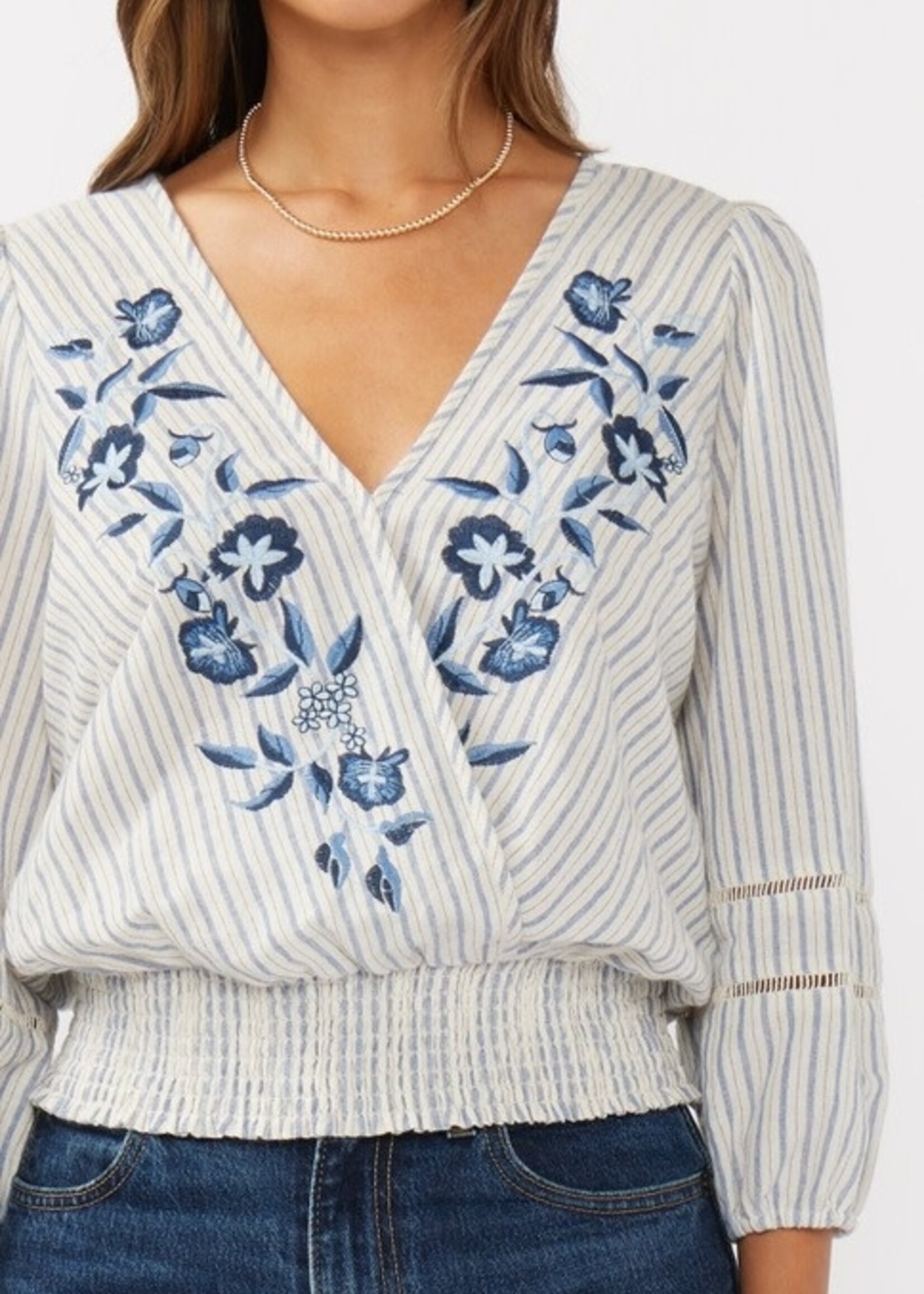 Brisa Floral Striped Blouse