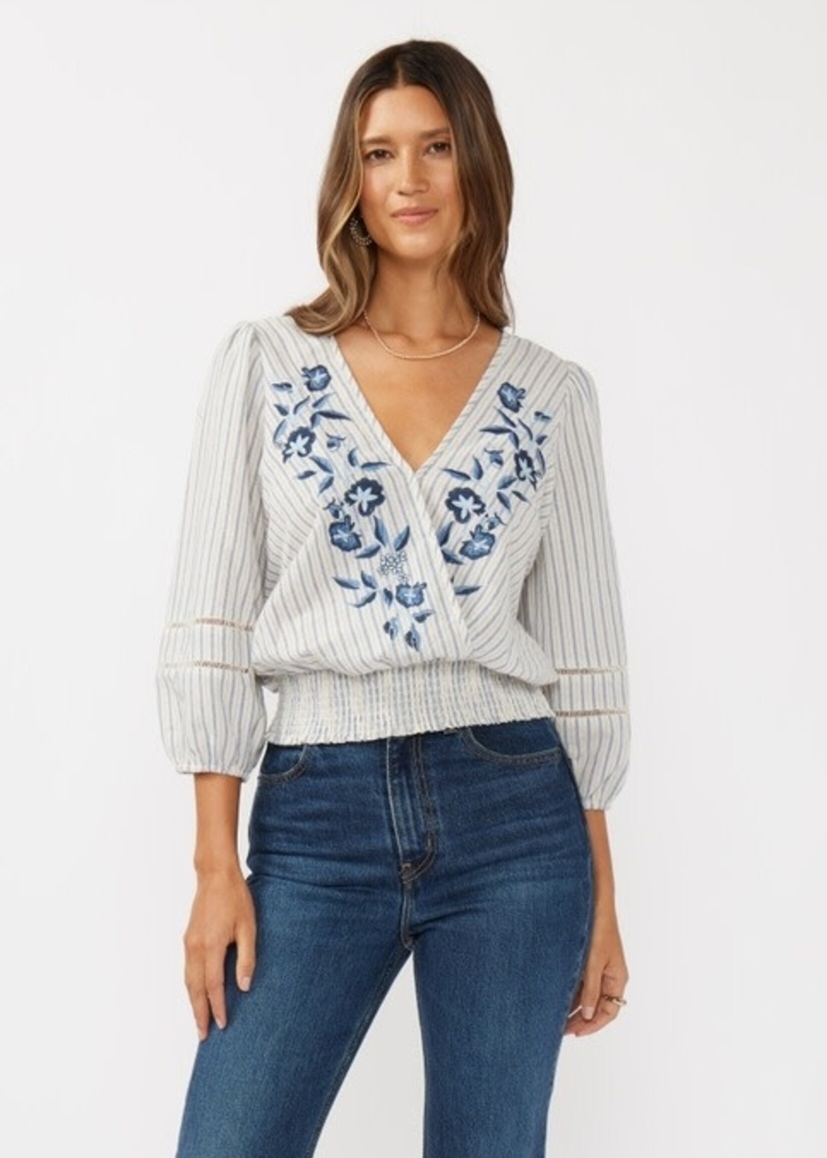 Lovestitch Brisa Floral Striped Blouse
