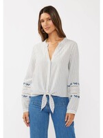 Lovestitch Lovestitch Tie Front Stripe Top