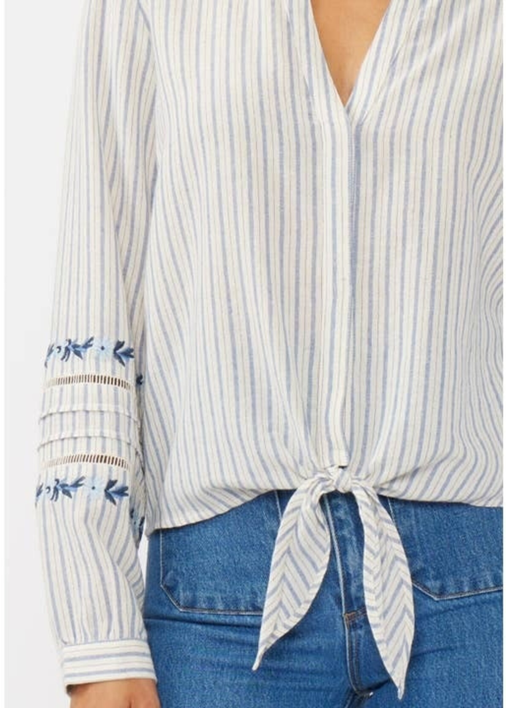 Tie Front Stripe Top