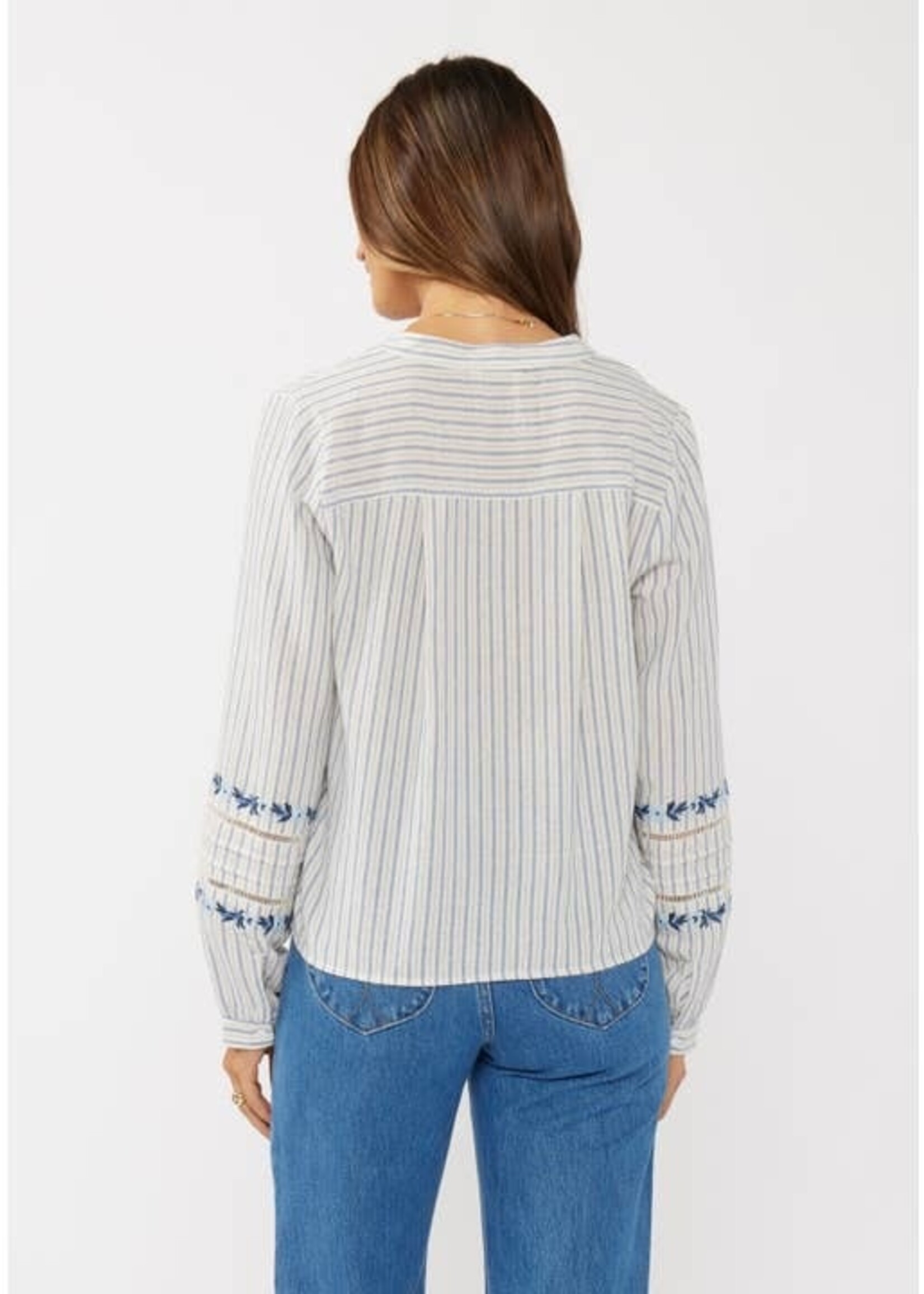 Tie Front Stripe Top