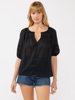 Puff Sleeve Pleated Yoke Top