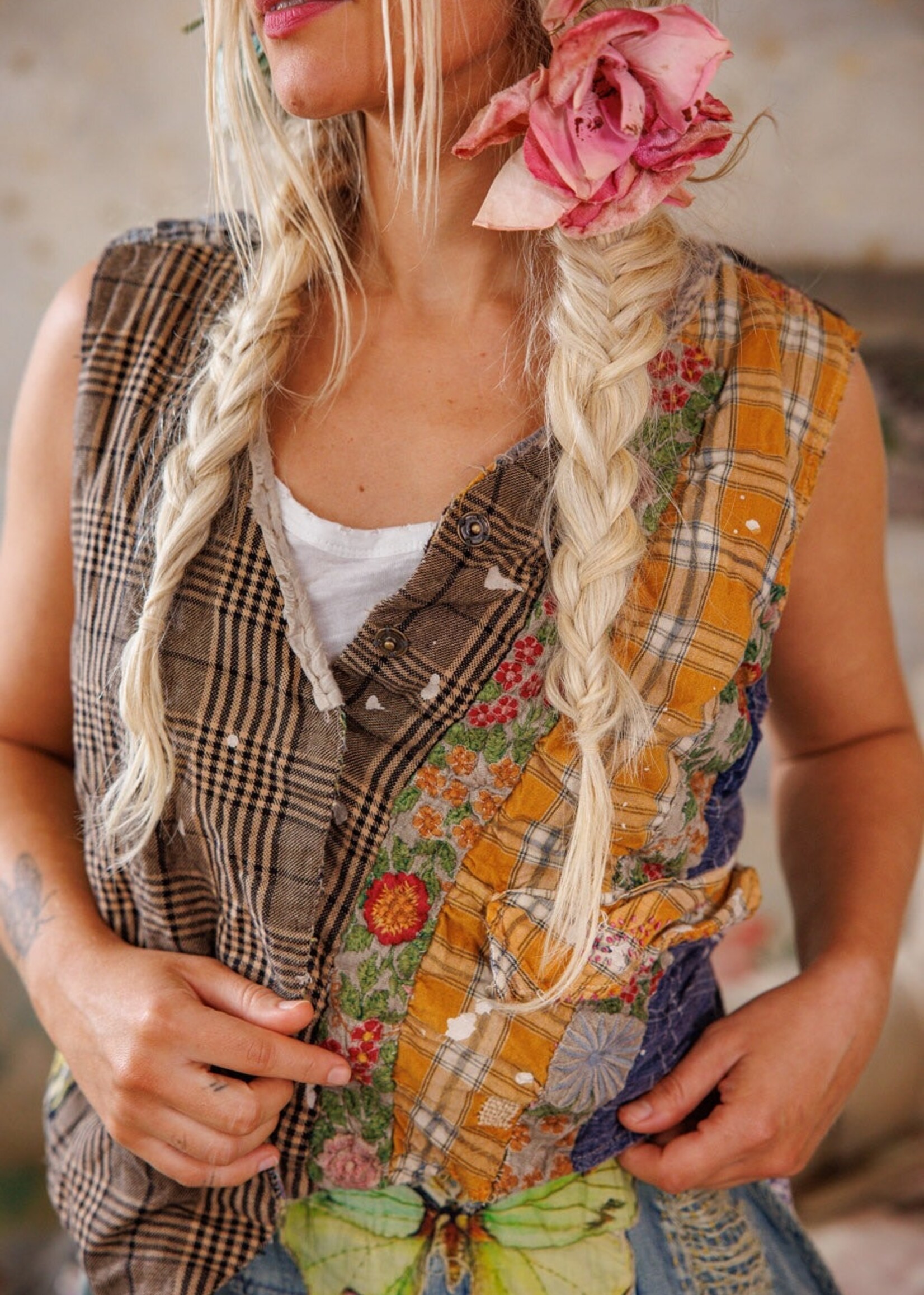 Magnolia Pearl Patchwork Andriy Vest 084 Madras Yellow