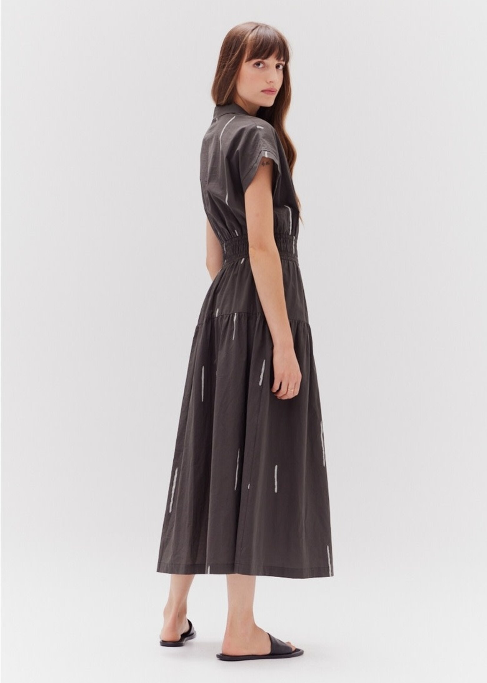 Grade & Gather Matchstick Print Shirt Dress
