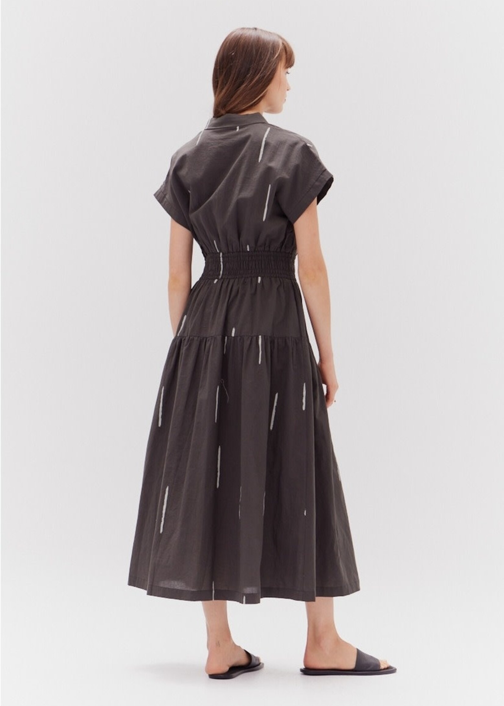 Grade & Gather Matchstick Print Shirt Dress