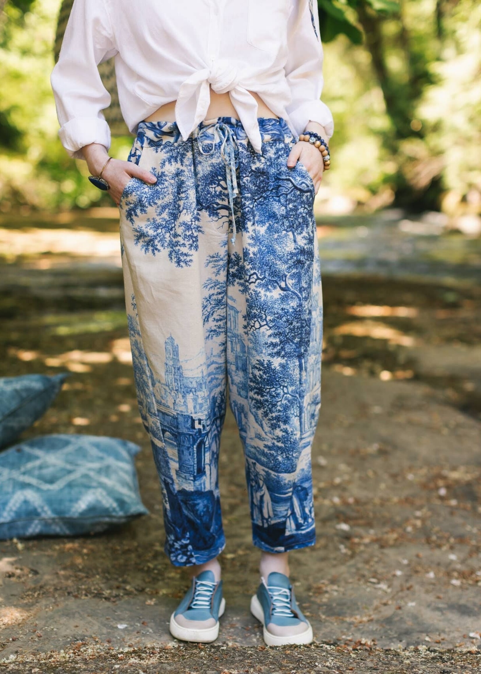 Market of Stars Let the Light In Boho Linen Pants One Size