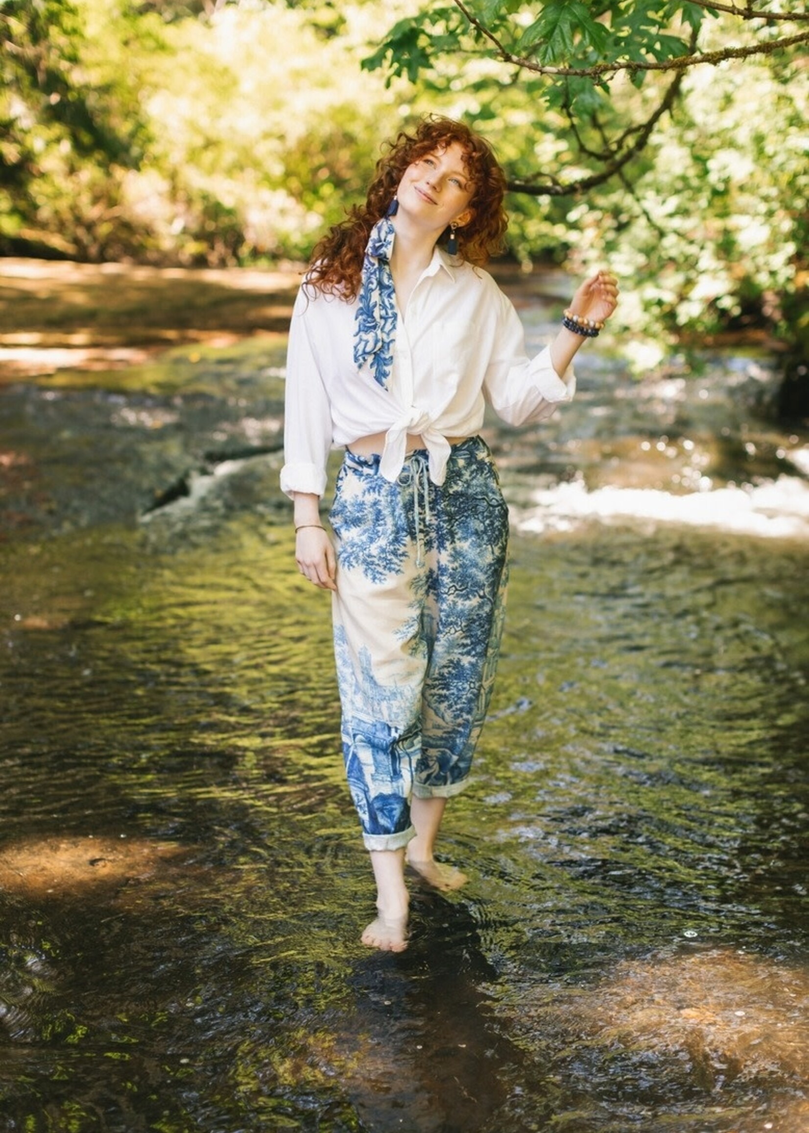 Market of Stars Let the Light In Boho Linen Pants One Size