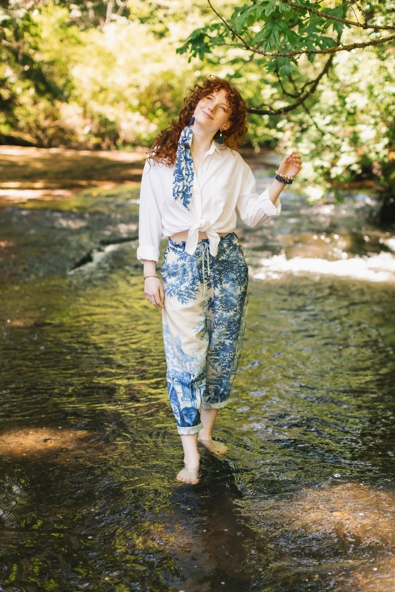 Market of Stars Let the Light In Boho Linen Pants One Size - The