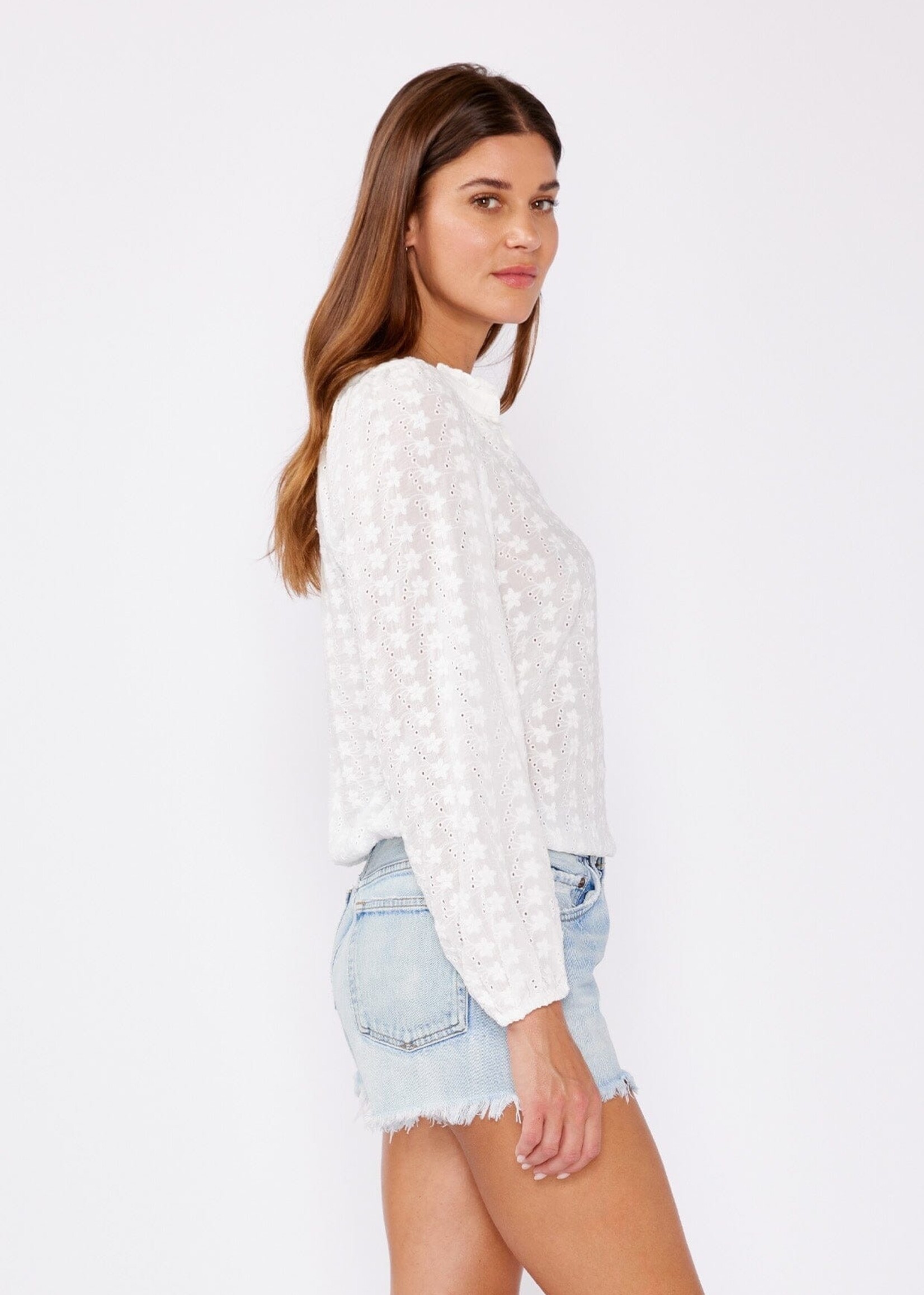 Ethereal Floral Embroidered Blouse - Natural