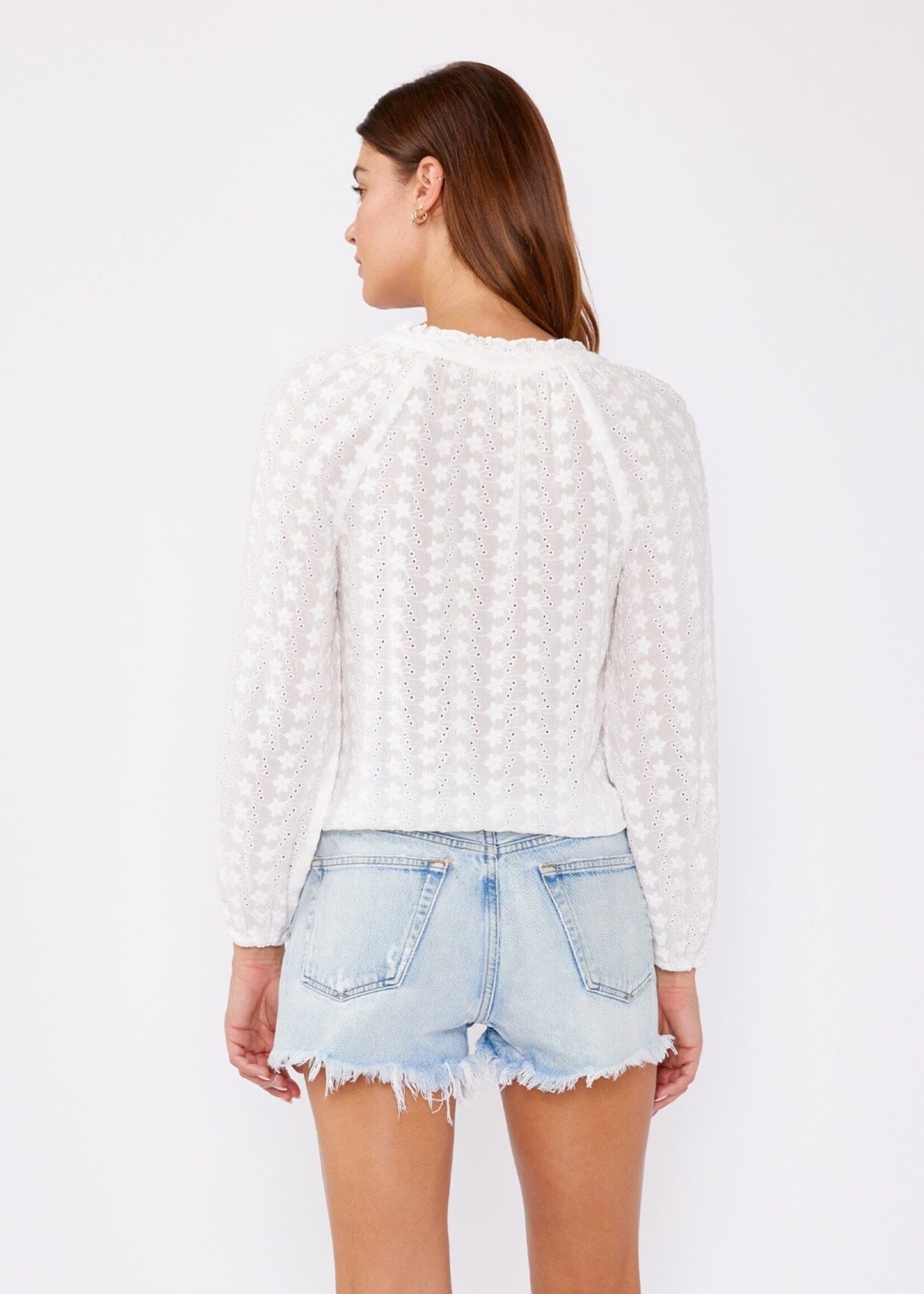 Ethereal Floral Embroidered Blouse - Natural